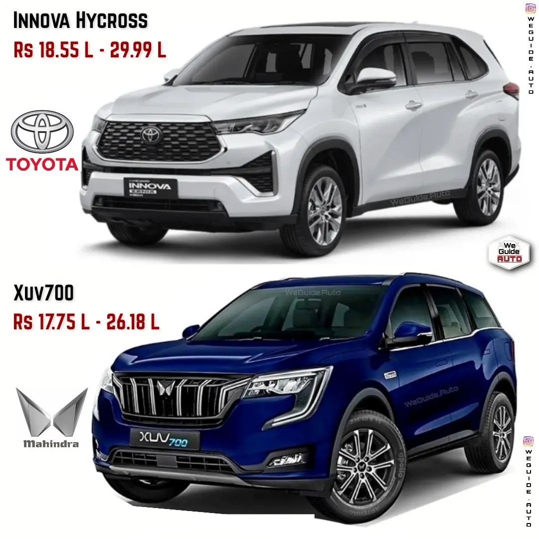 weguideauto - Toyota Innova Hycross vs. Mahindra XUV700...