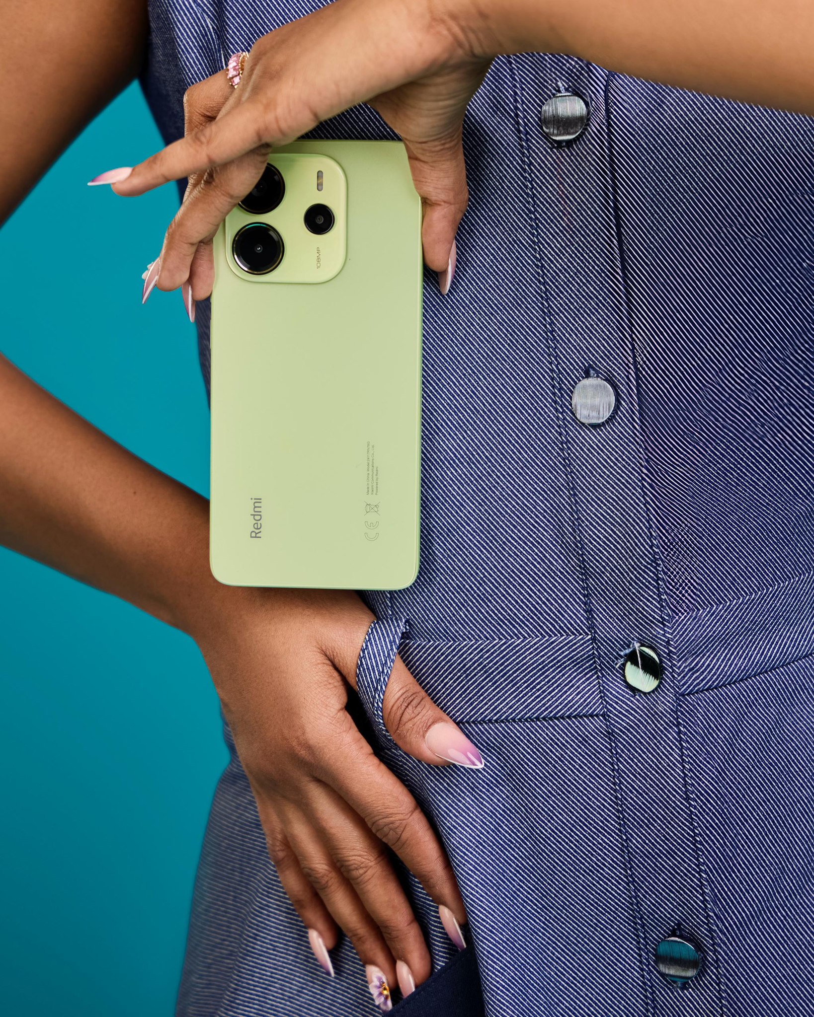 Experience the vibrant energy of the Lime Green Redmi Note 14 