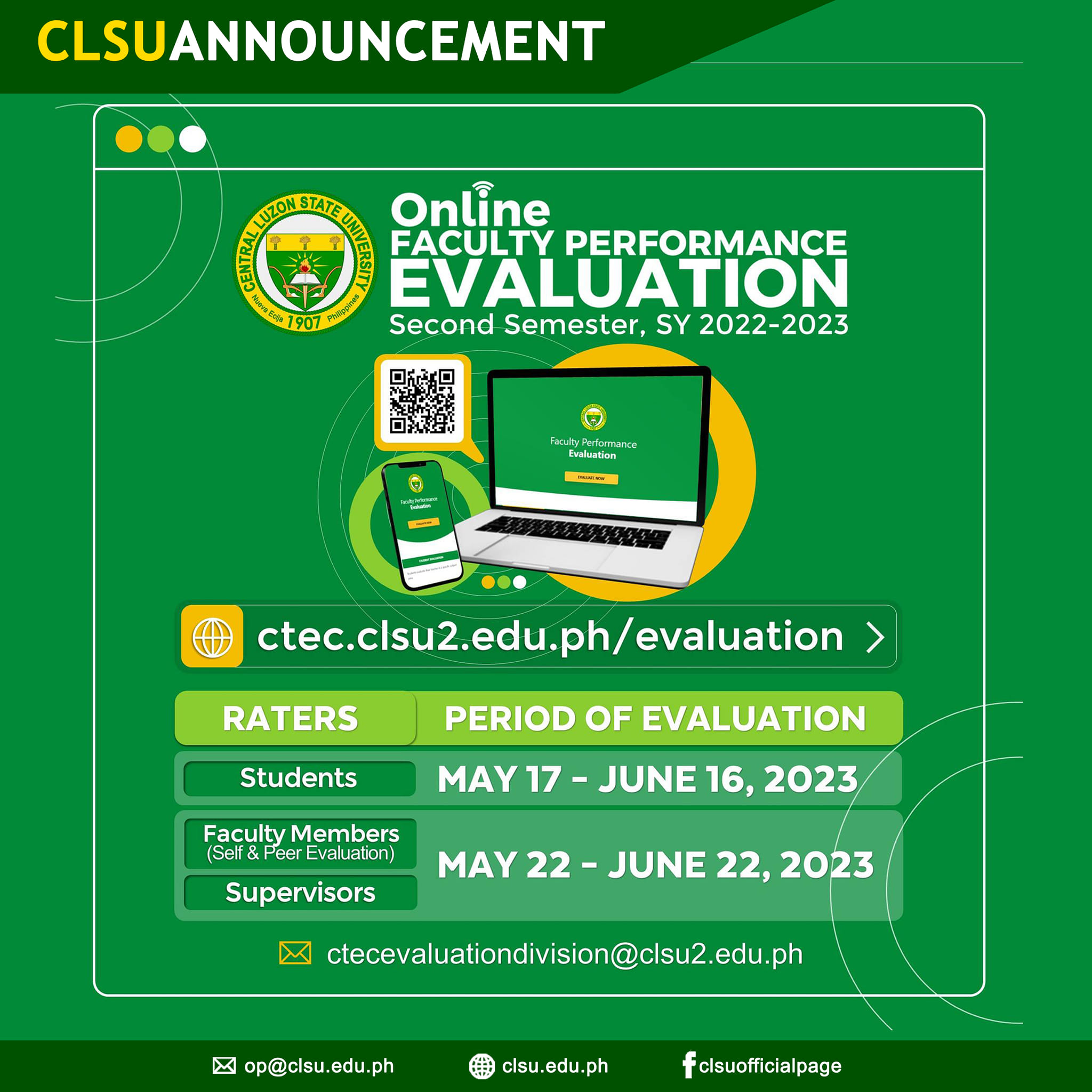 Central - ANNOUNCEMENT I 𝗢𝗡𝗟𝗜𝗡𝗘 𝗙𝗔𝗖𝗨𝗟𝗧𝗬 𝗣𝗘𝗥𝗙𝗢𝗥𝗠𝗔𝗡𝗖𝗘 𝗘𝗩𝗔𝗟𝗨𝗔𝗧𝗜𝗢𝗡 𝗙𝗢𝗥 ...