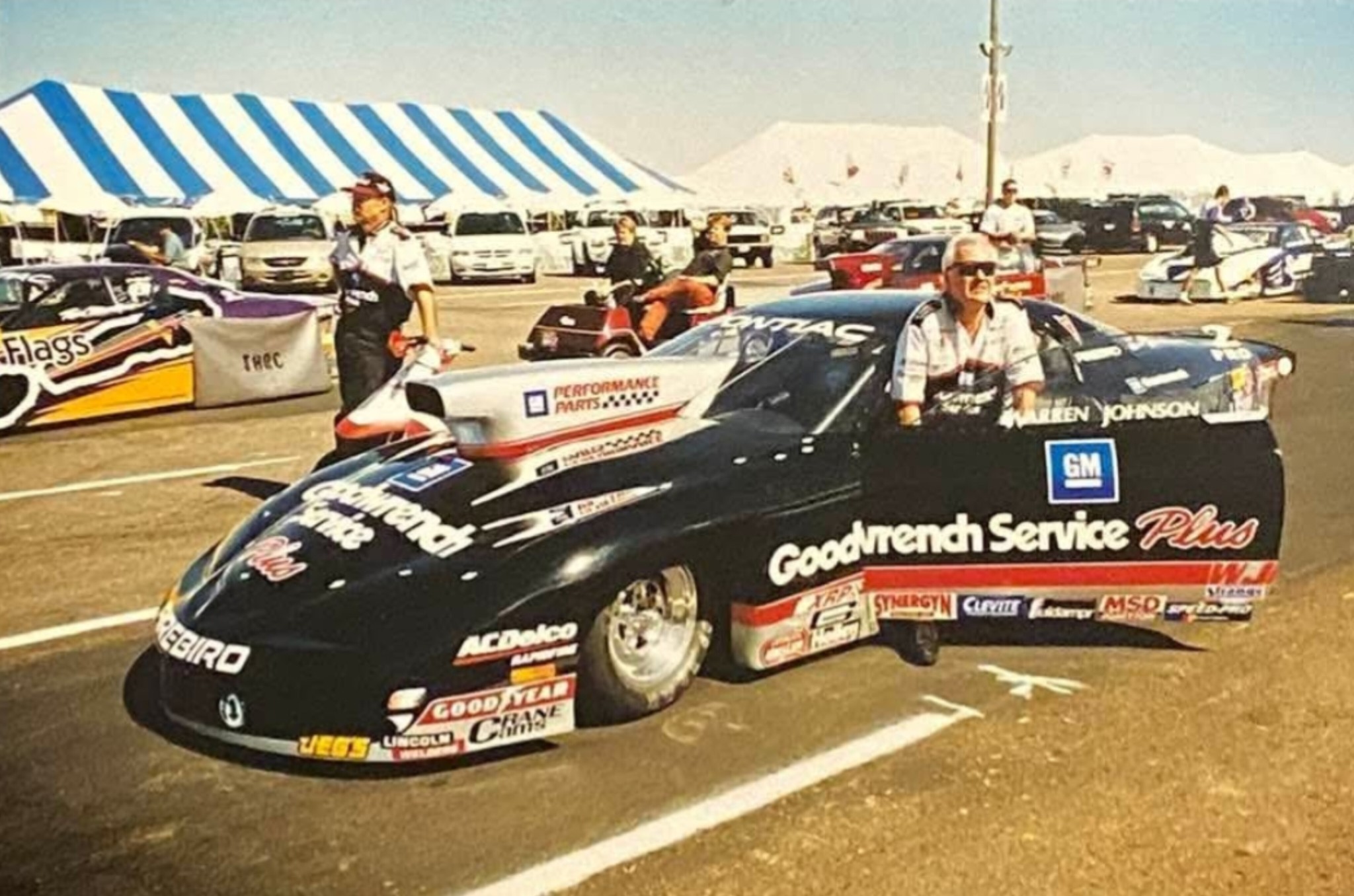 Drag - Warren Johnson in the staging lanes with his Goodwrench Service ...