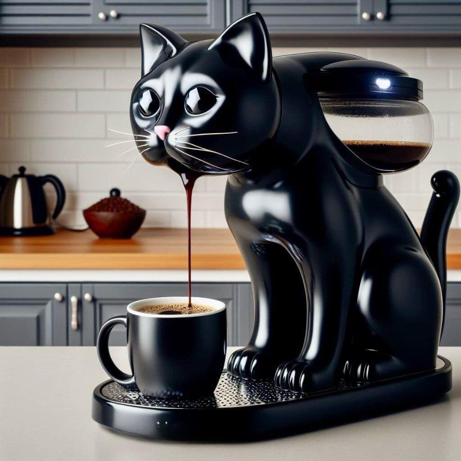 Meow - Black cat coffee machine! 🥰😺 | Facebook