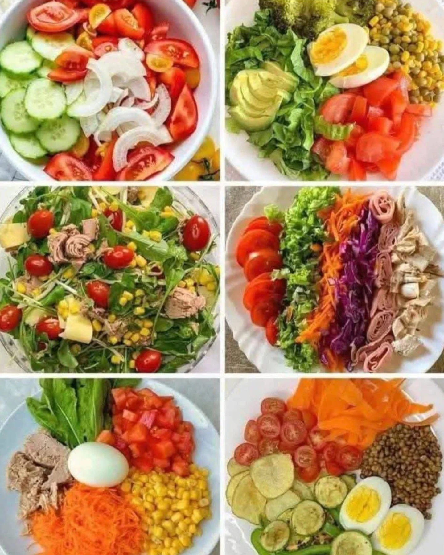 Broto - Deliciosas ideias de saladas 🥗🥕🥦🍅⤵️ Tomate, pepino e cebola 🍅🥒🧅 ...