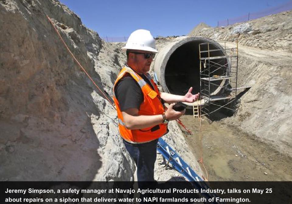 Dine' Rights and Politics - Repairs completed on broken siphon at NAPI ...