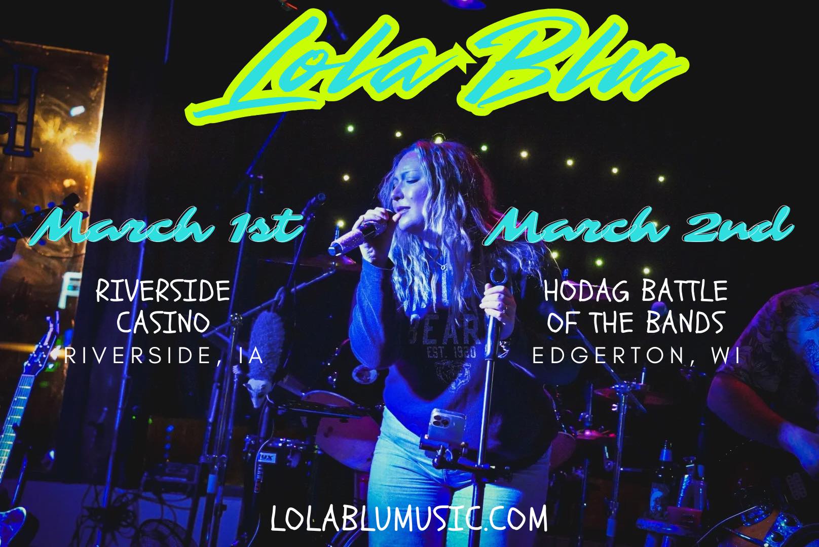 Lola - What a beautiful weekend for some music 🤩🩵 Riverside, IA we’re ...