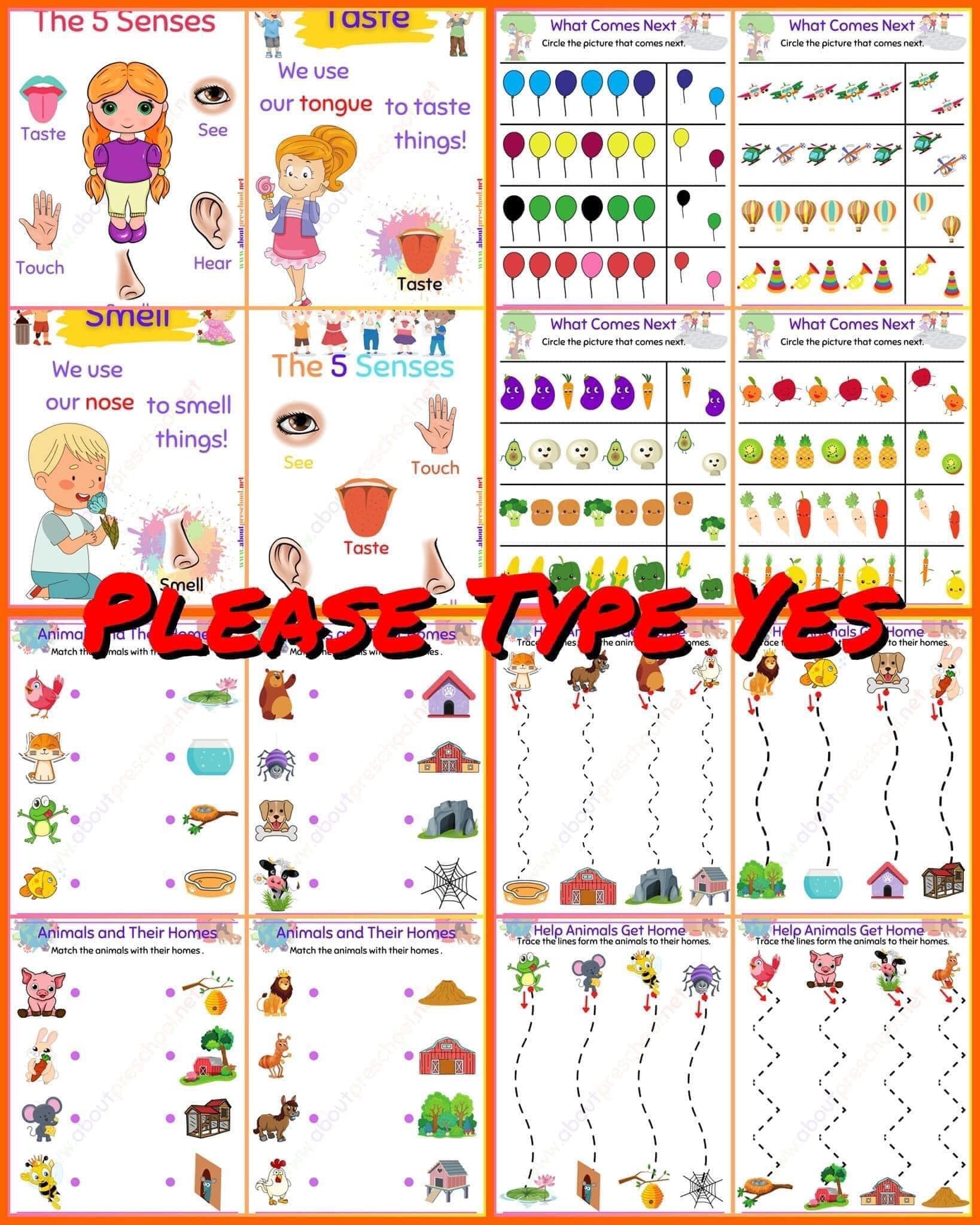 AboutPreschool.net - The 5 Senses Worksheets 🌈🌈🌈 💦💦 Download PDF link 💦 ...