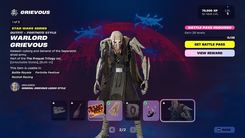 Star - Warlord Grievous in Fortnite disponible en la nueva ...