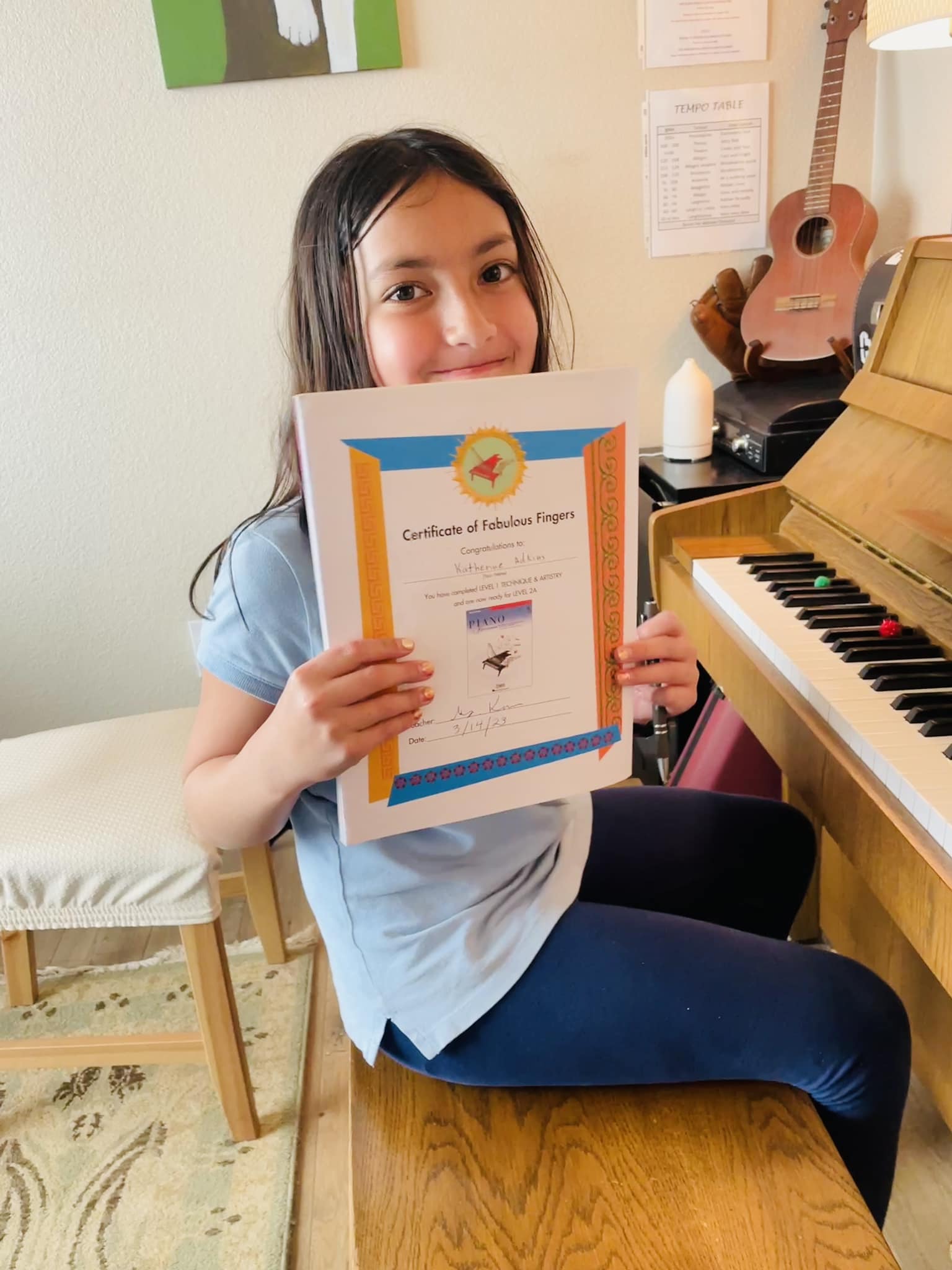 Congratulations to Katherine for... - Ms. Kim’s Piano Lessons