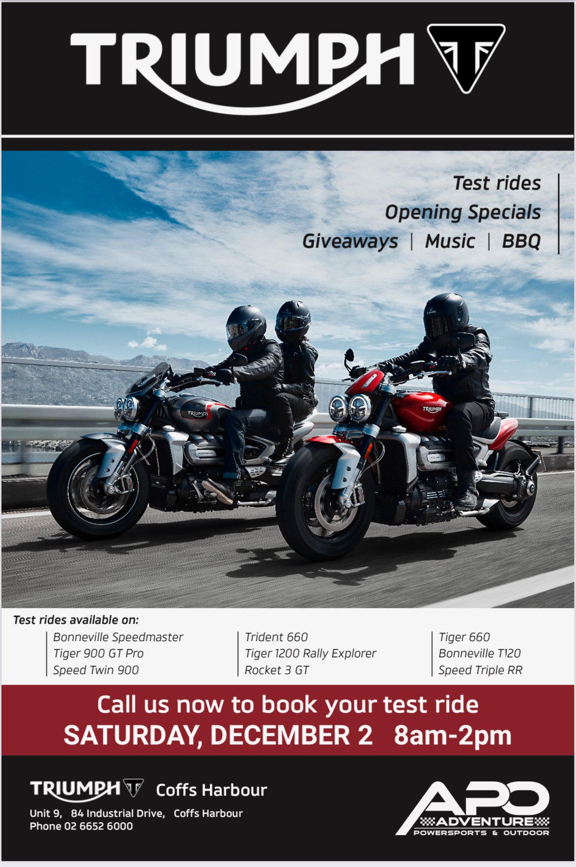TRIUMPH OPEN DAY DECEMBER 2ND We've got some very special bikes