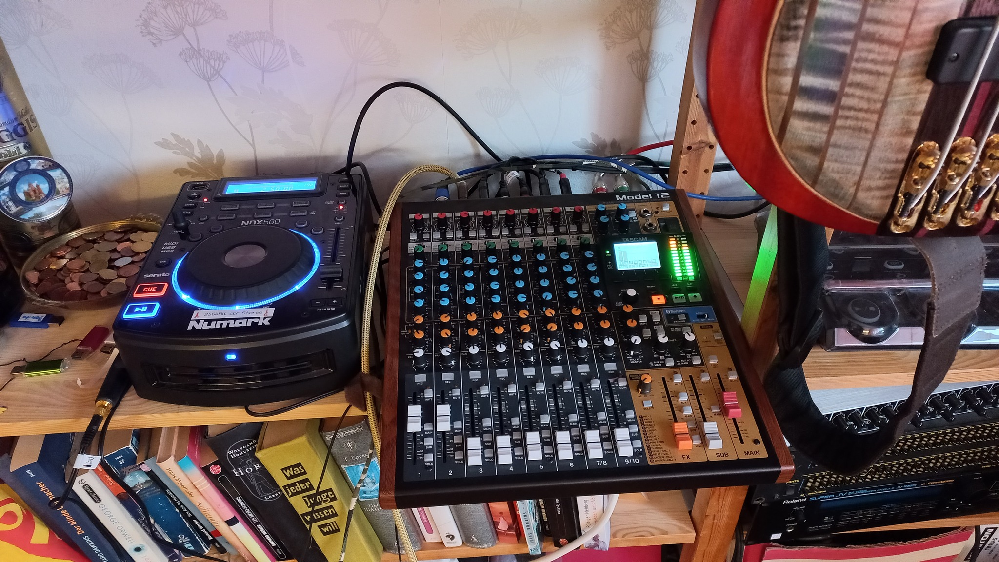 What are the solutions for Tascam Model 12 mixer issues?
