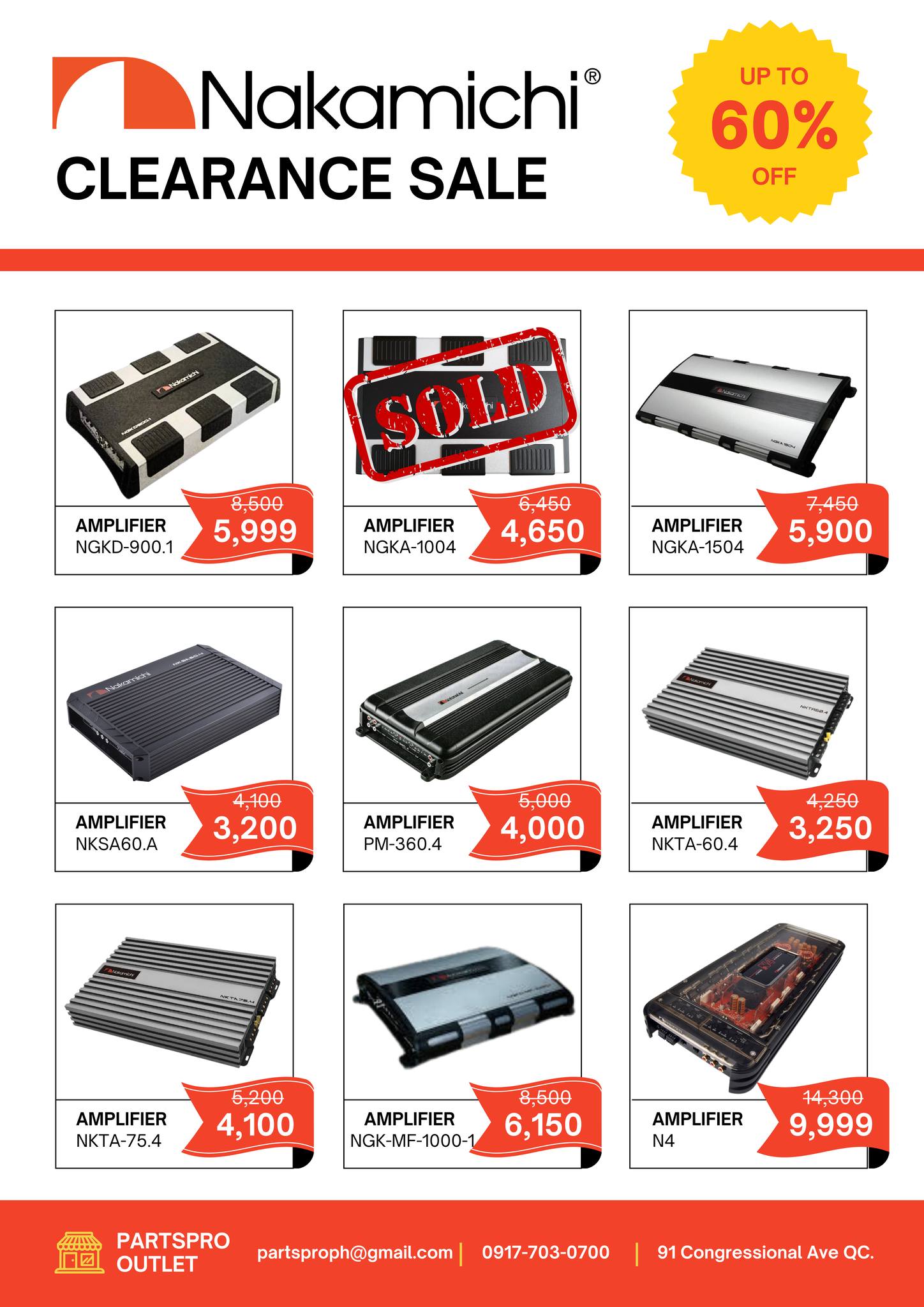 🚨PartsPro Outlet x Nakamichi Car Audio Clearance Sale up to 60