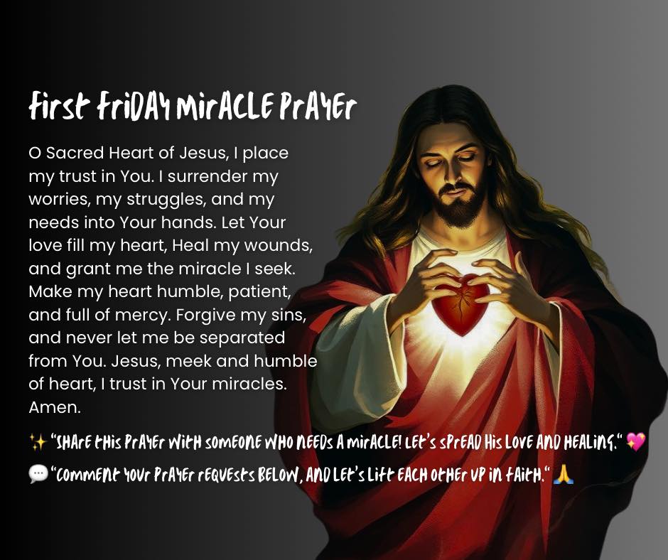BZ - 🌟 First Friday Miracle Prayer to the Sacred Heart of Jesus 🌟 O ...