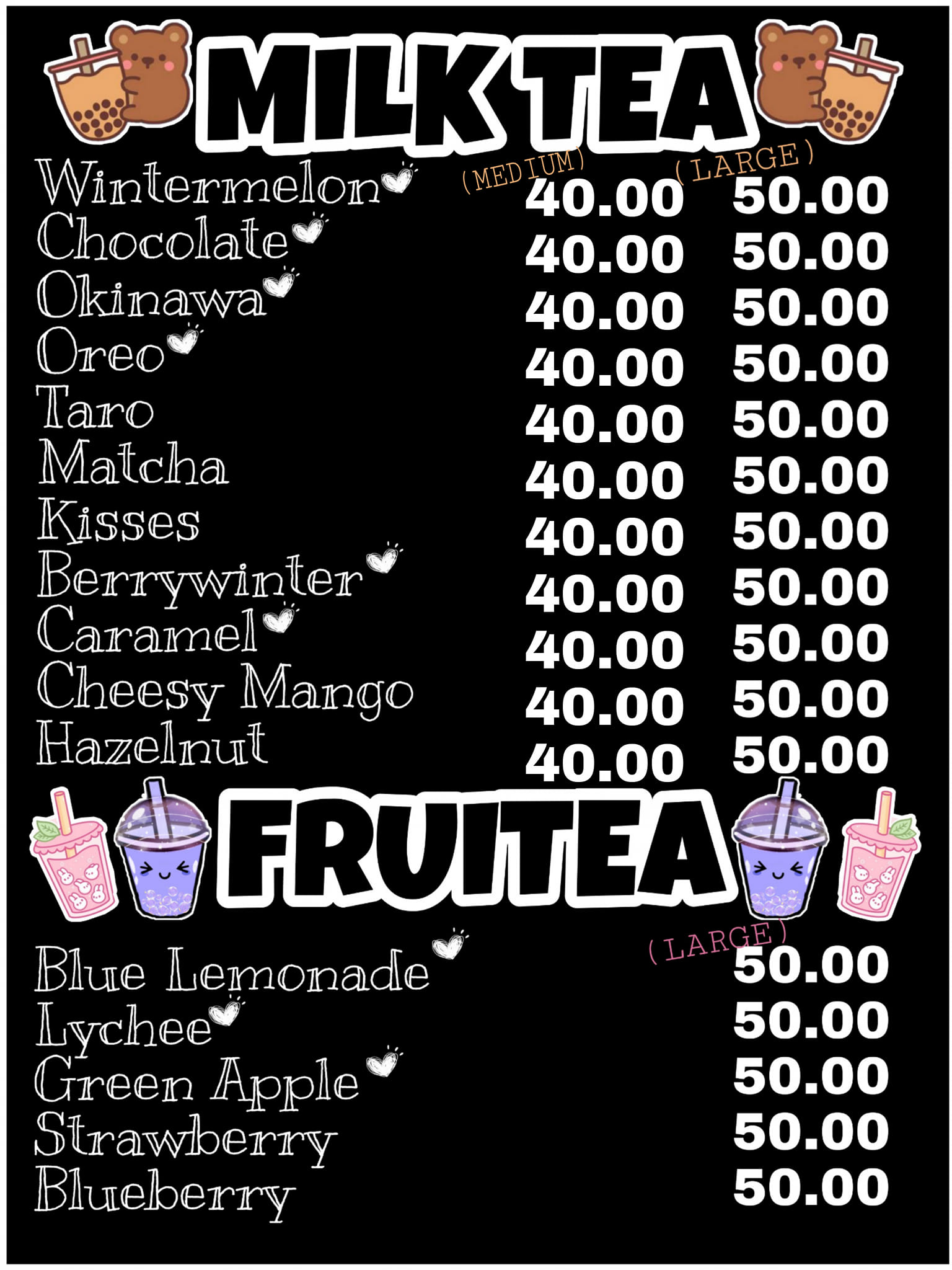 Our UPDATED MENU as of JULY... - CHA CHO Milk Tea - Caloocan | Facebook