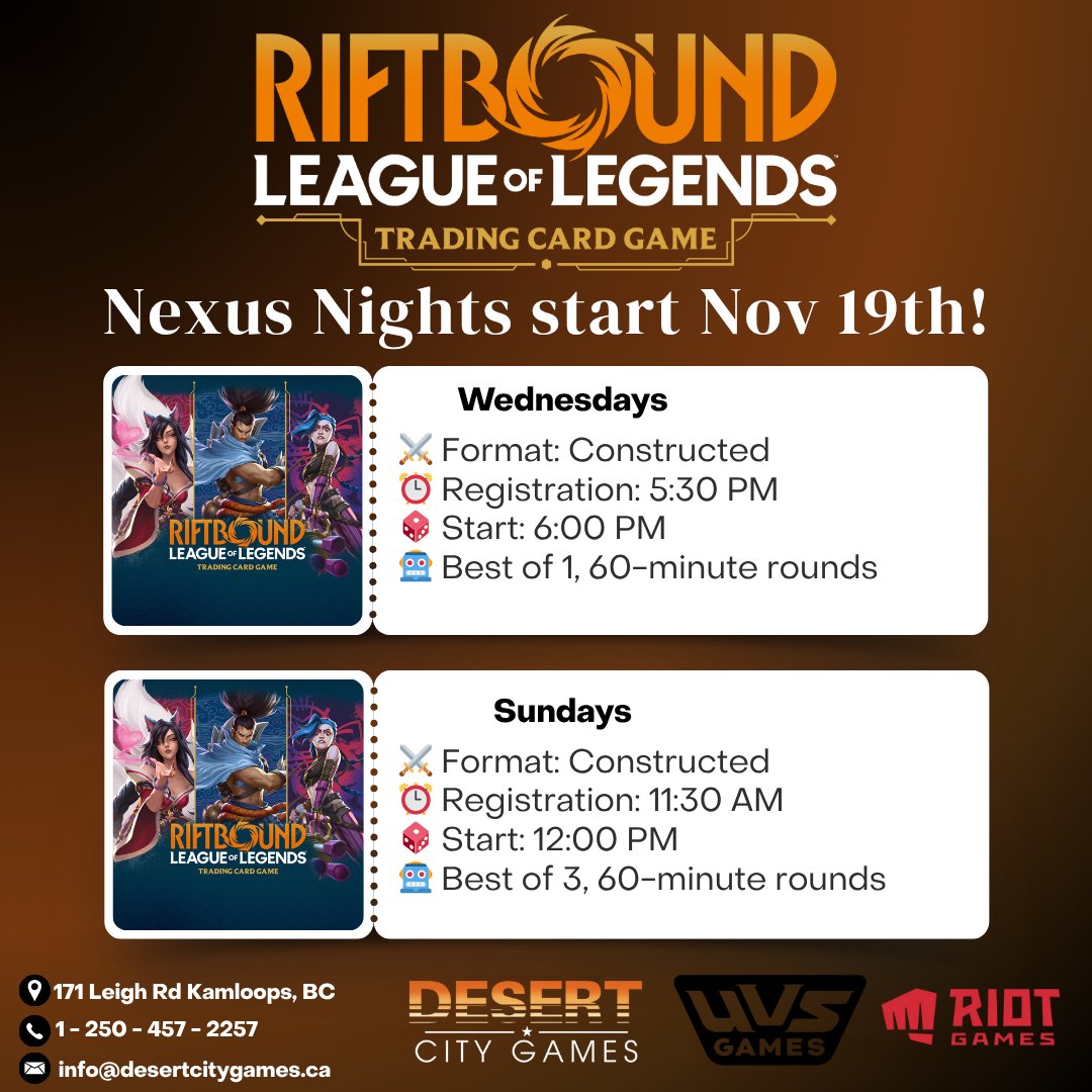 🚨Riftbound Weekly Store Play Update! 🚨... - Desert City Games | Facebook
