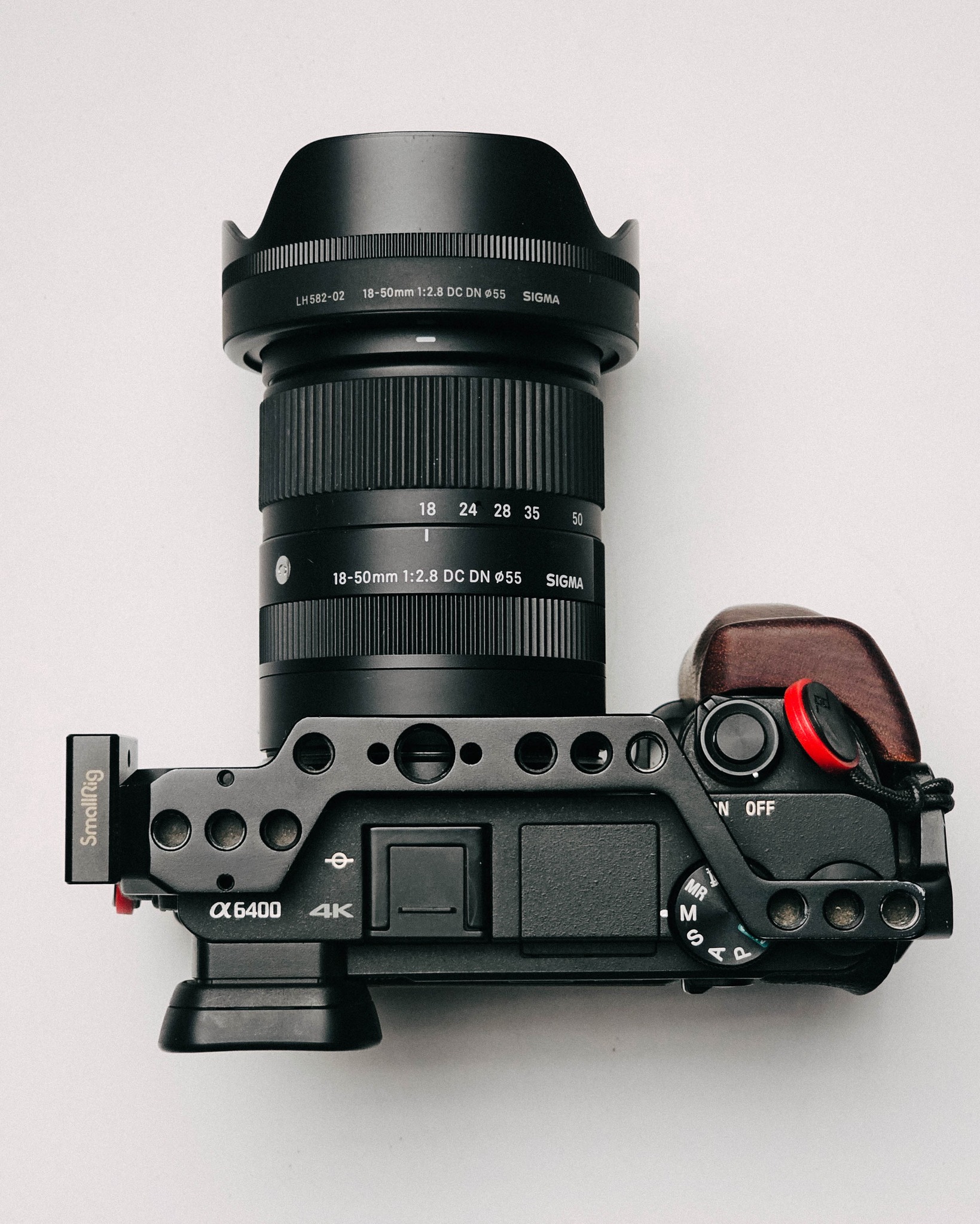 Sony A6400 and Sigma 18-50mm f2.8 camera setup