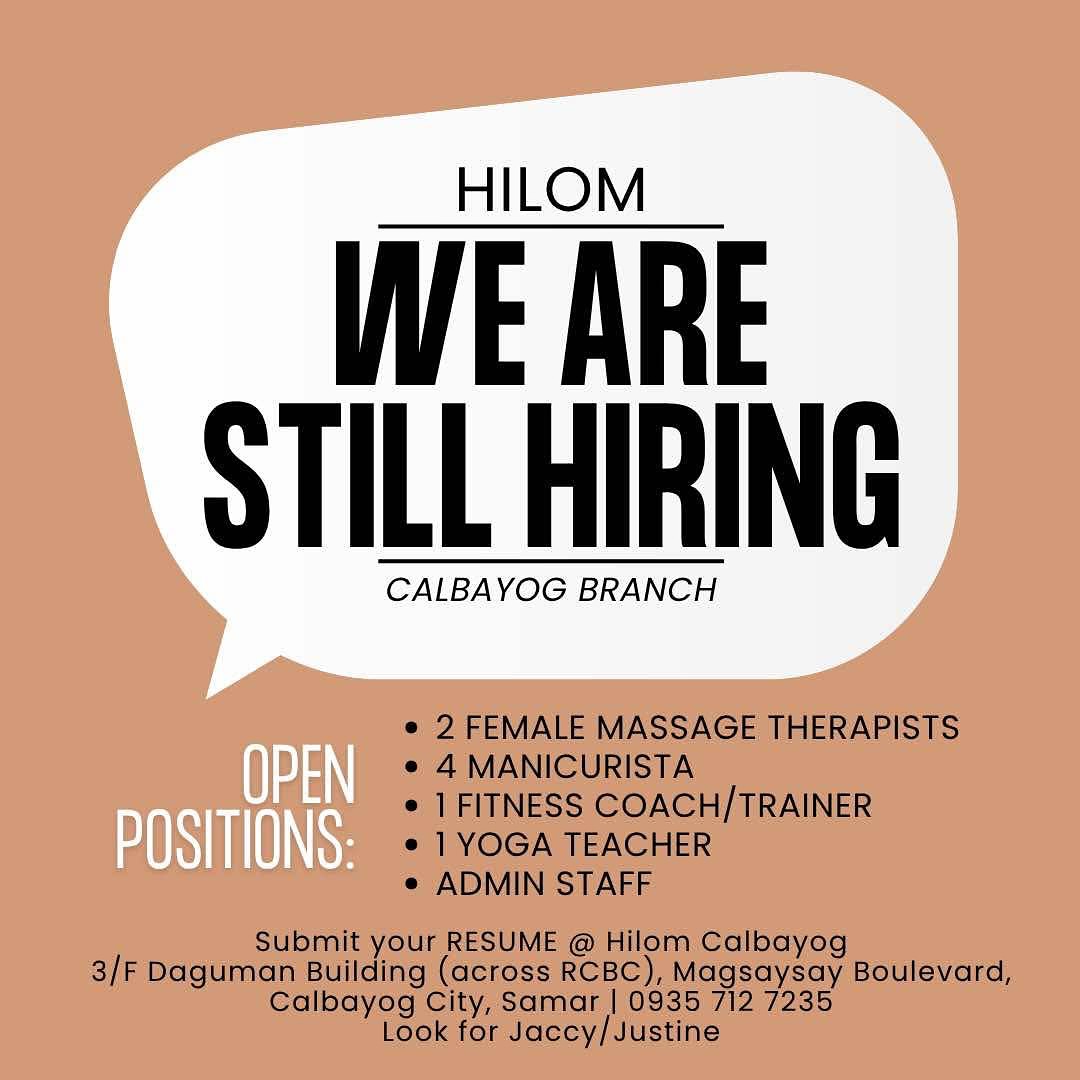 Hilom - 📢 HILOM STUDIO in Calbayog City, Samar is still HIRING! We are ...