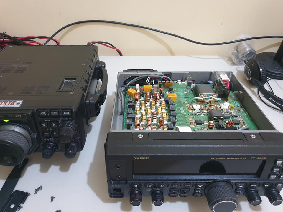 Yaesu FT-450D power drop fix with thermistor adjustment