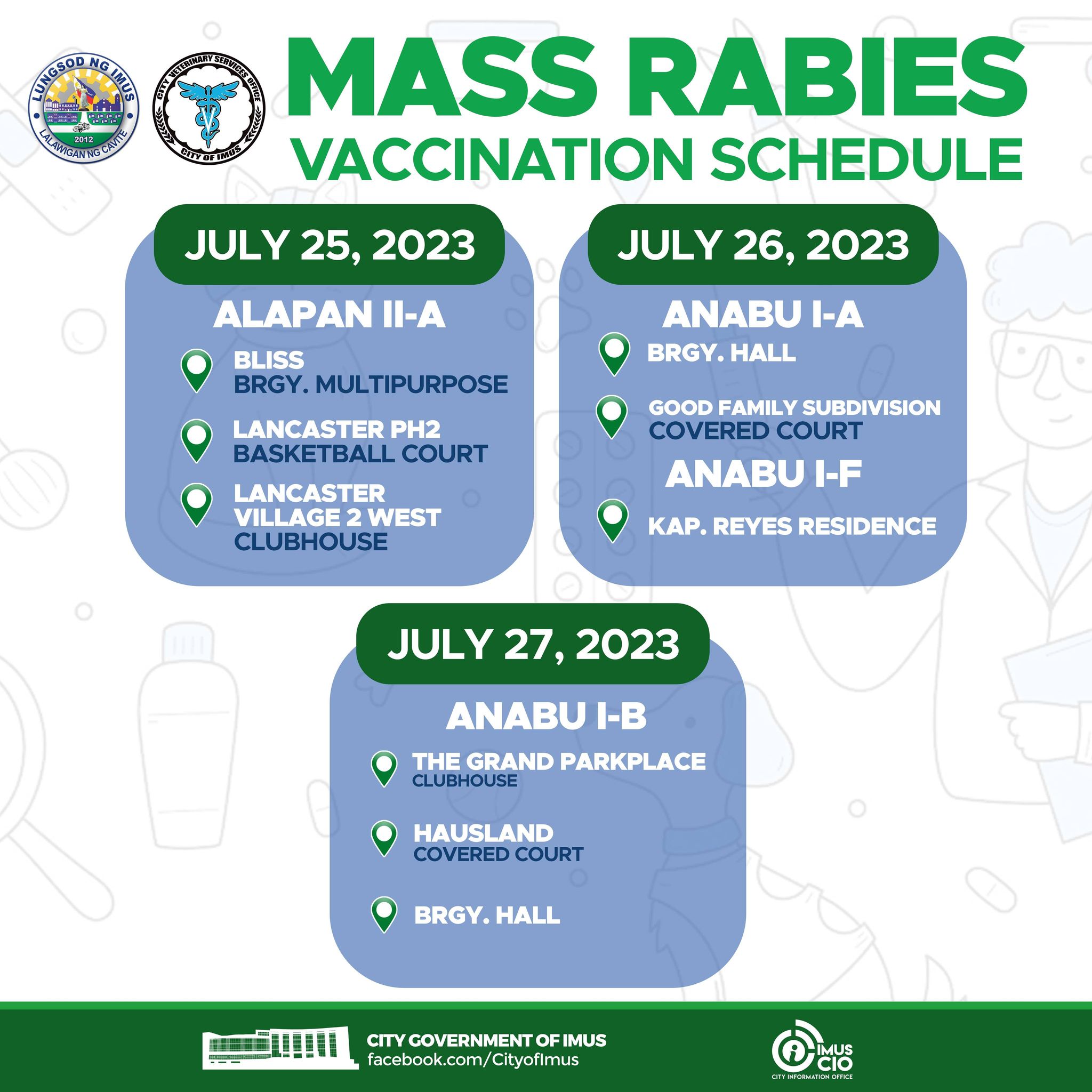 MASS RABIES VACCINATION PARA SA... - City Government of Imus | Facebook