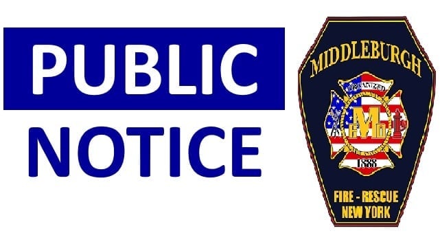 Middleburgh - Middleburgh Fire Department would like to inform a Public ...