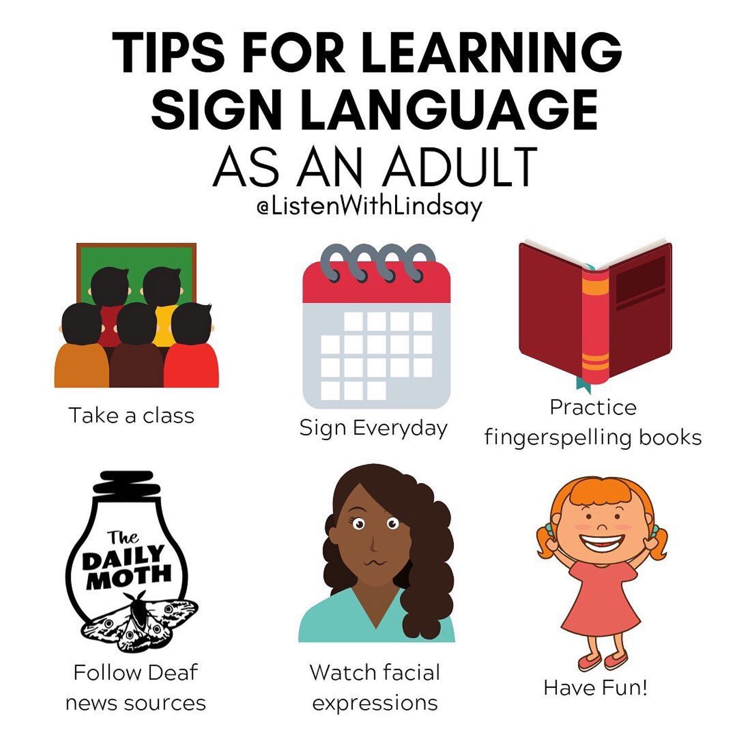 How to learn sign language as an... - Listen With Lindsay | Facebook