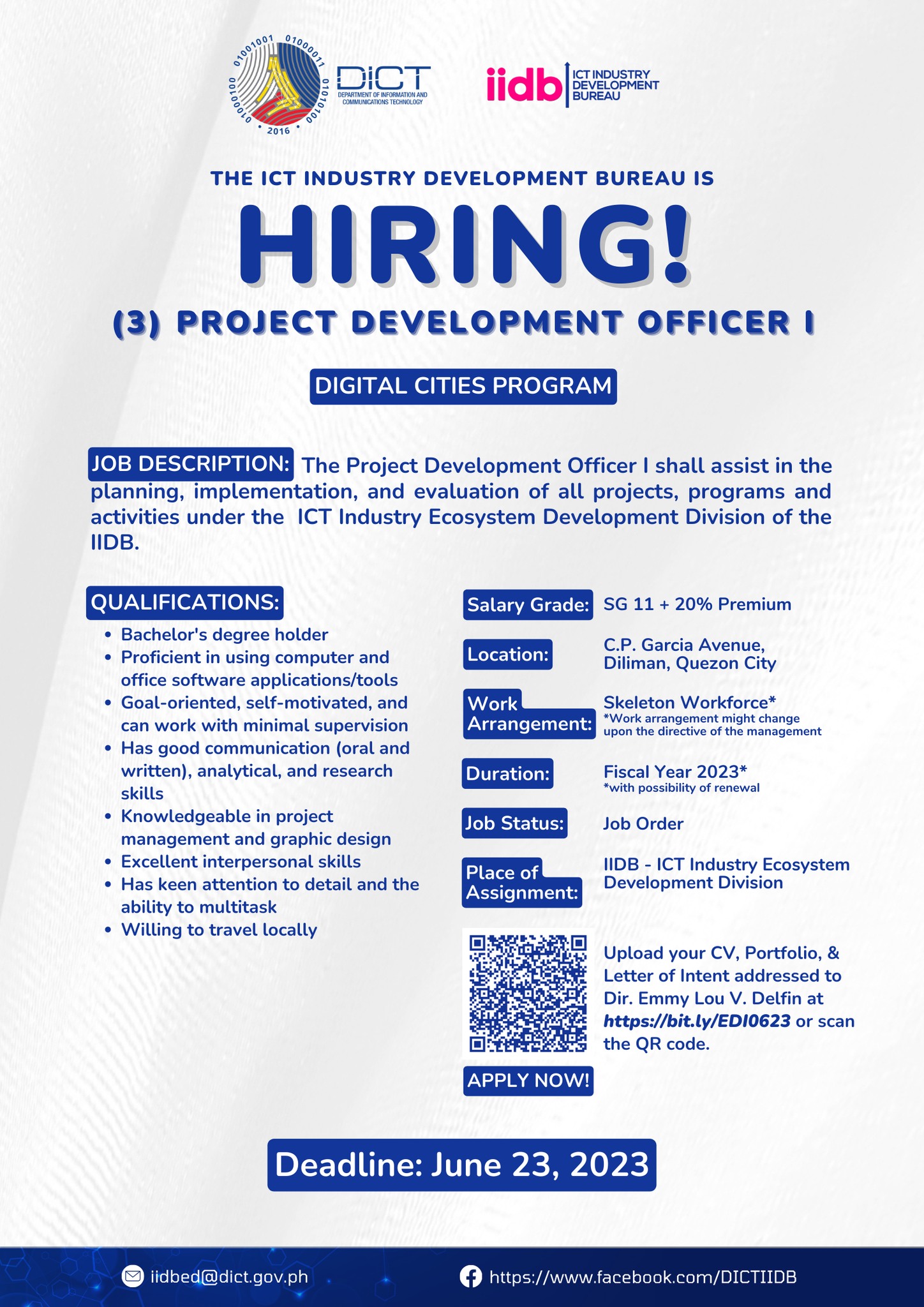 WE ARE HIRING! The DICT... - ICT Industry Development Bureau | Facebook