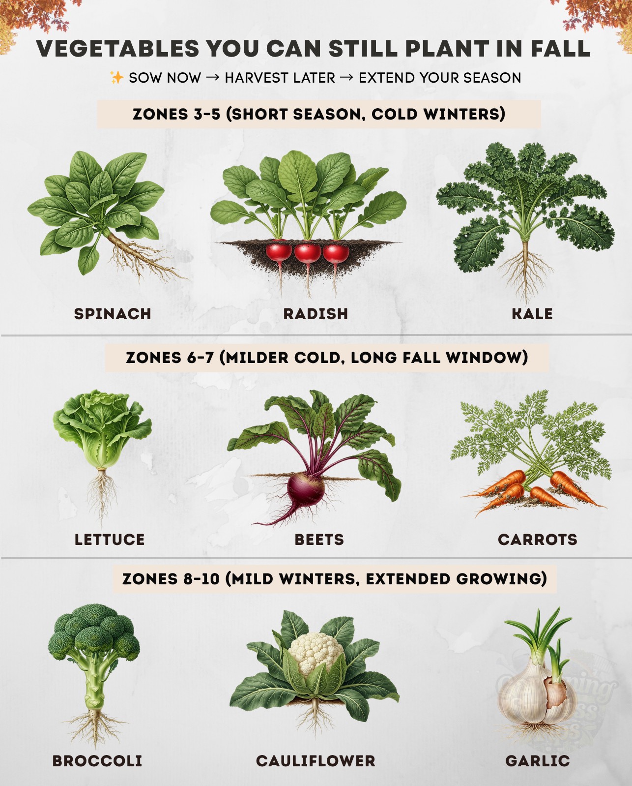 Gardening - 🥕 Vegetables You Can Still Plant in Fall — By Zone Sow now ...