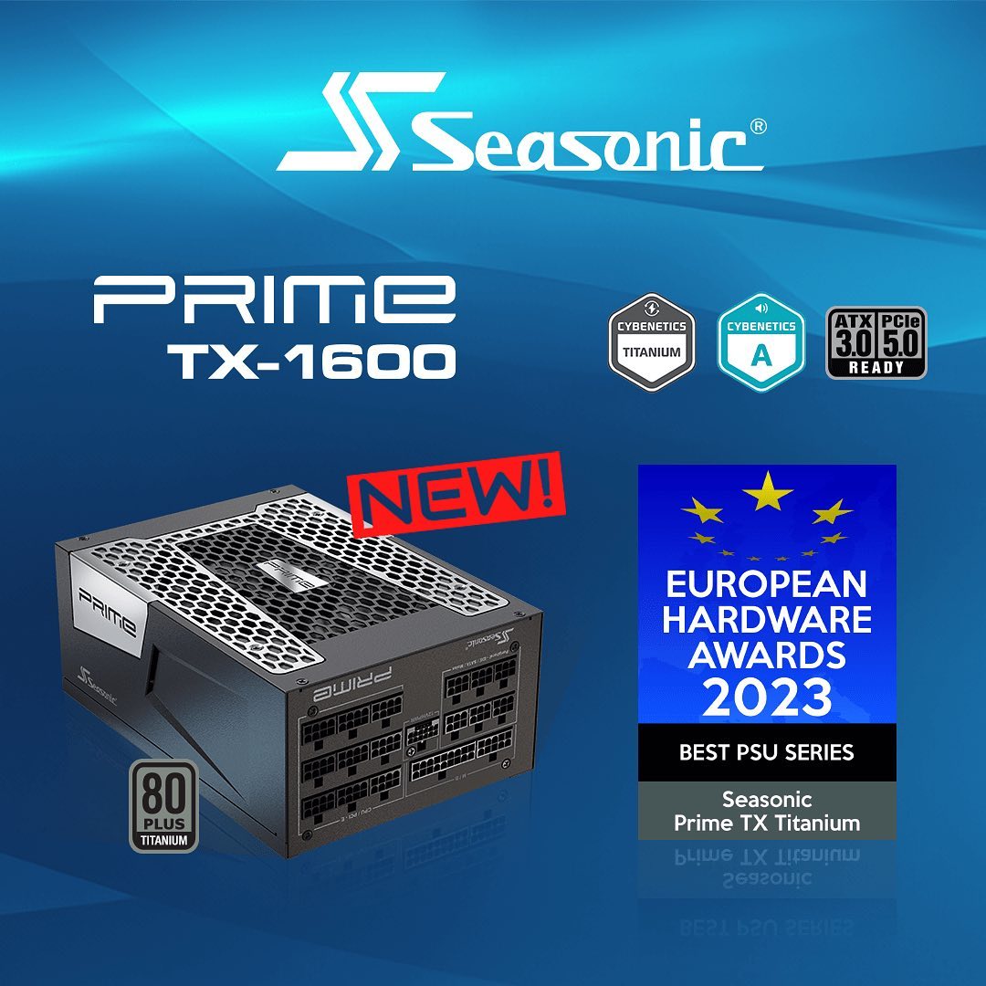 The Seasonic PRIME TX power supply wins the European Hardware