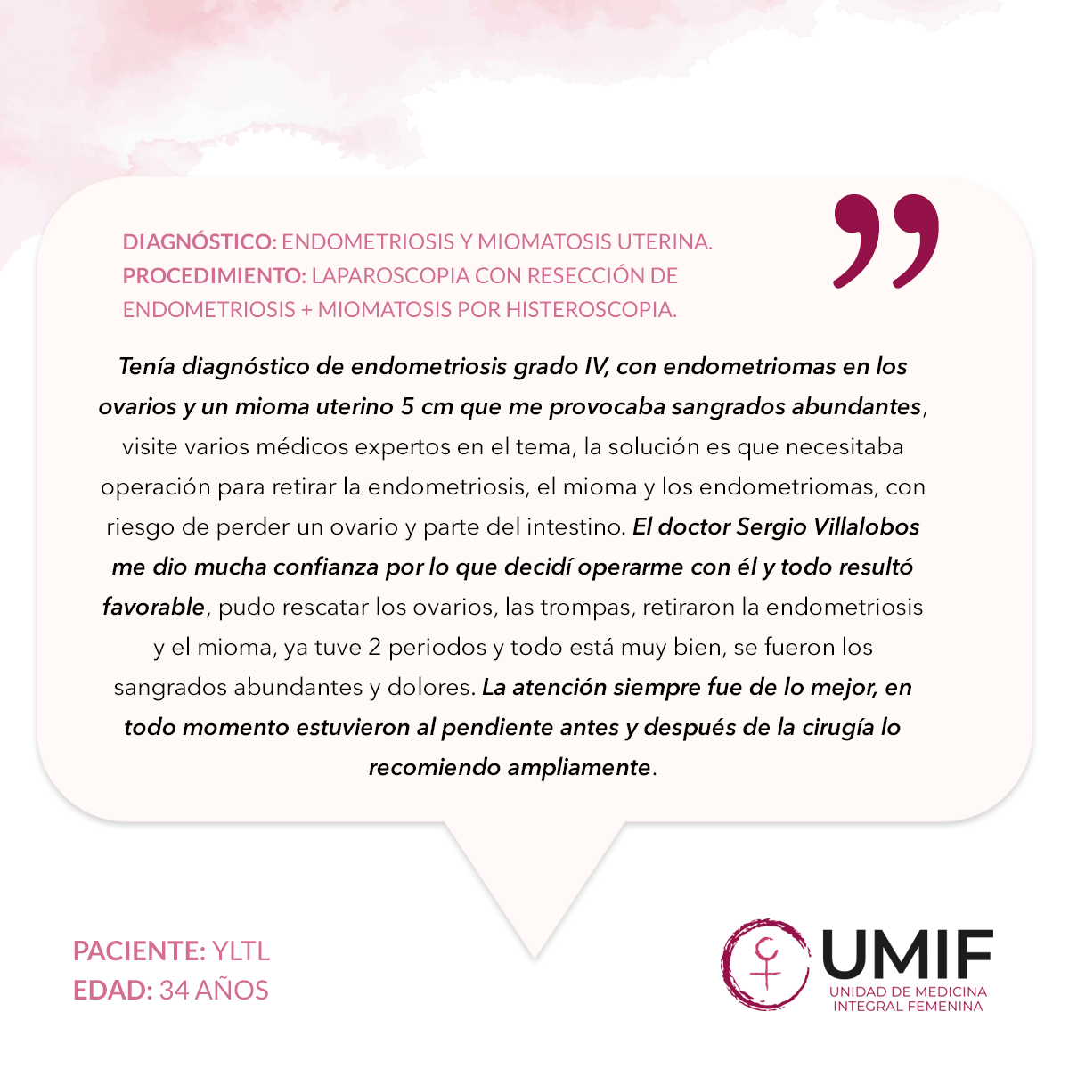 UMIF - Los testimonios de nuestras pacientes nos muestran... | Facebook