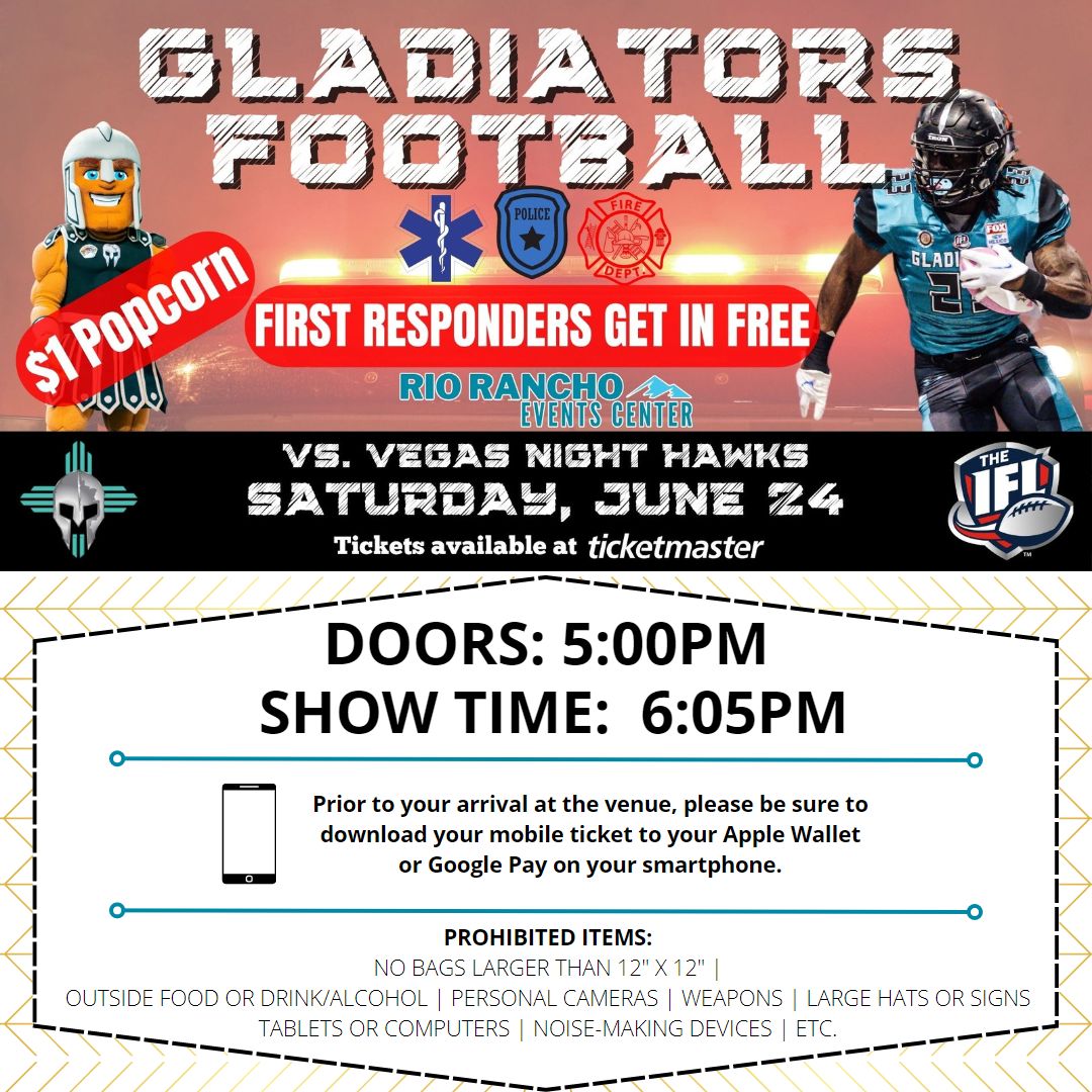 🏈 Gladiator Fans 🎉 TONIGHT the... - Rio Rancho Events Center | Facebook