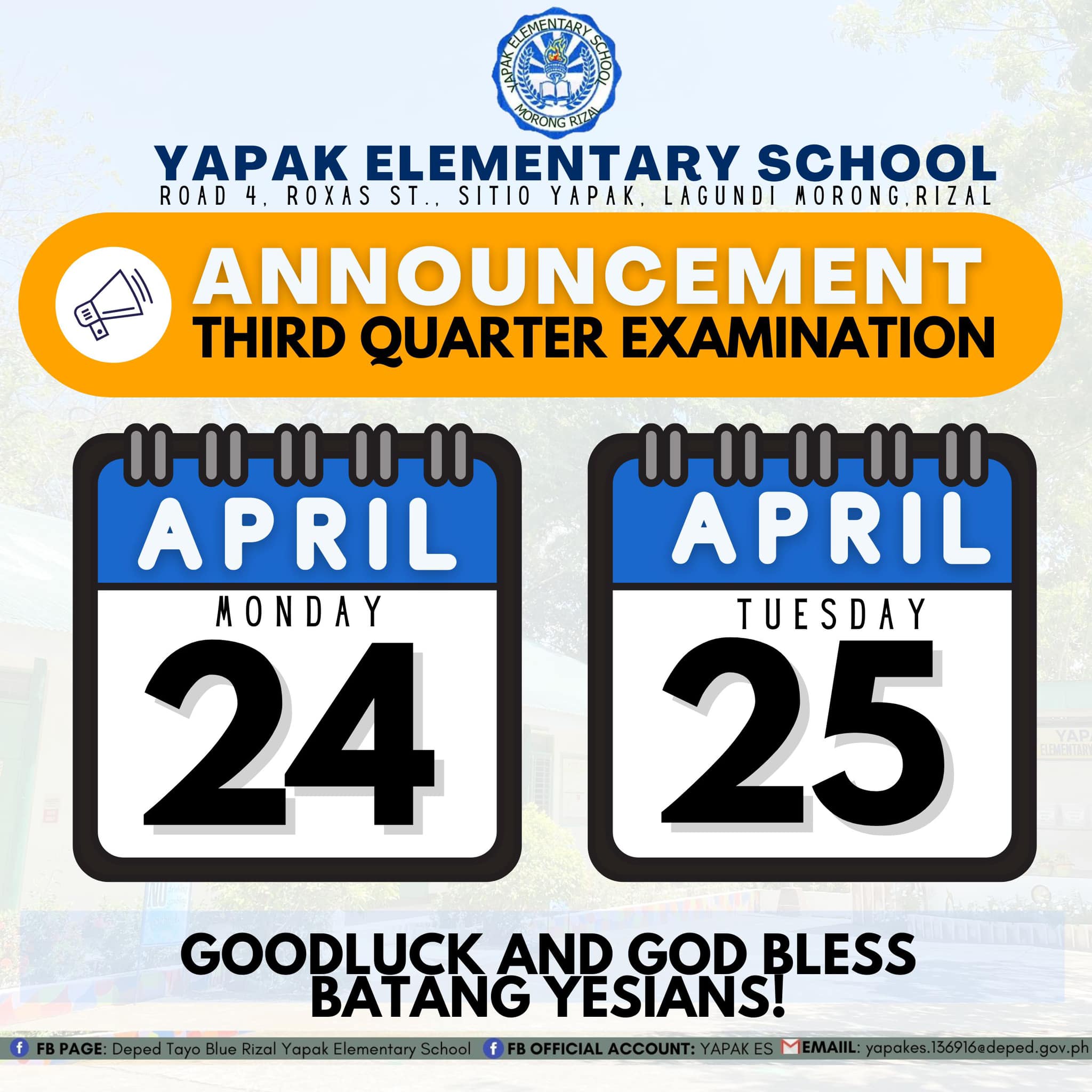 DepEd - ANNOUNCEMENT BATANG YESIANS! 📣📣 THIRD QUARTER EXAMINATION In ...
