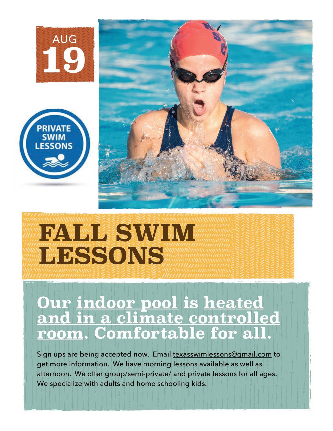 Our Fall session will be starting... - Texas Swim Lessons