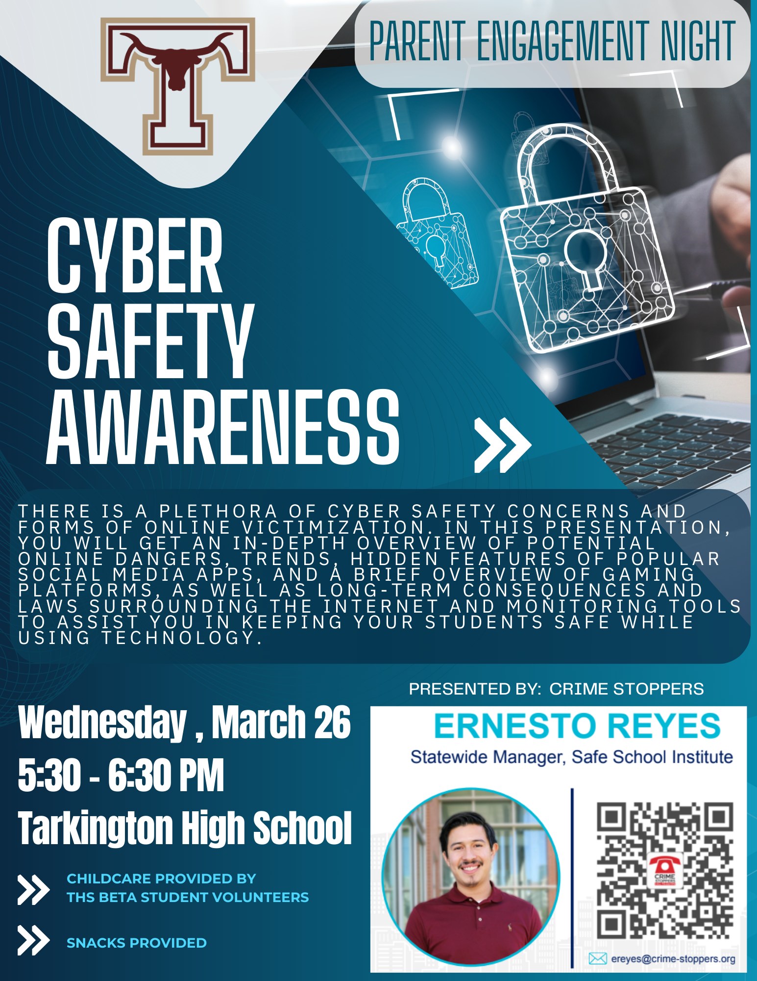 Tarkington - Parent Engagement Night! Cyber Safety Awareness parent ...
