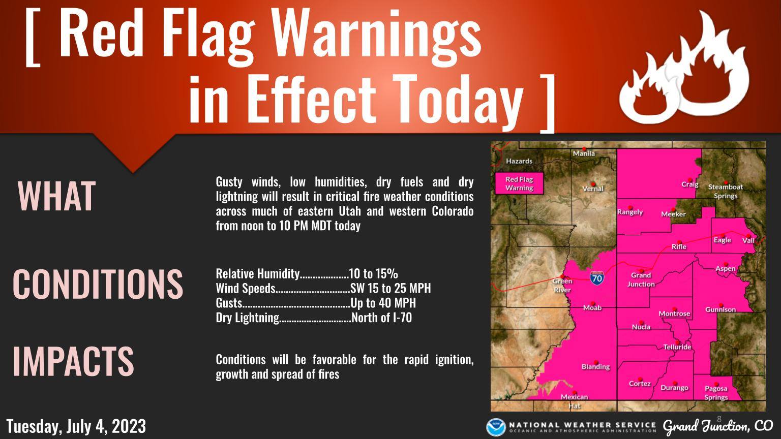 COEmergency - Red Flag Warnings Issued for Western Slope... | Facebook