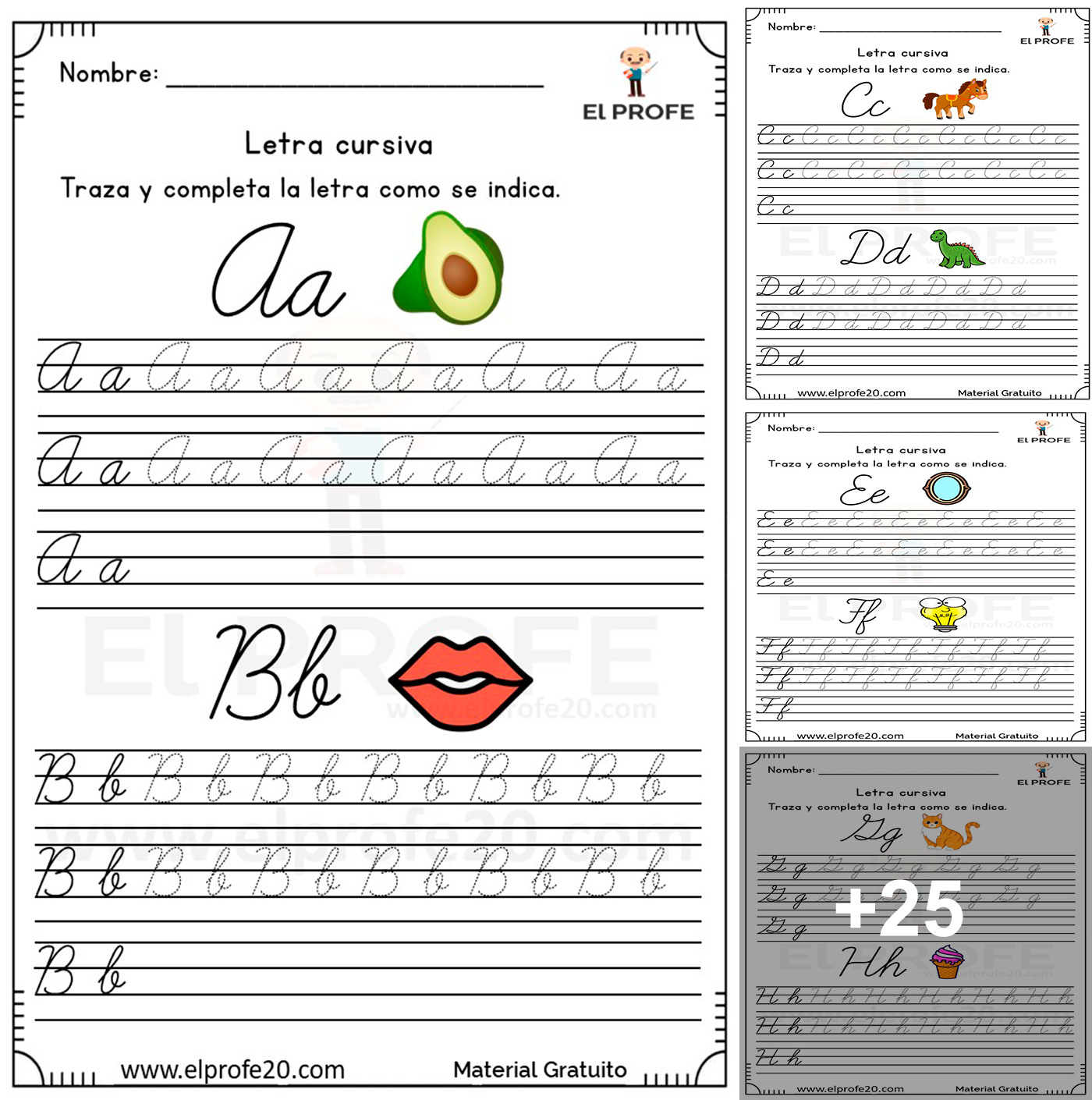Hojas De Trabajo De Cursiva Para Imprimir Plantillas De Caligrafía