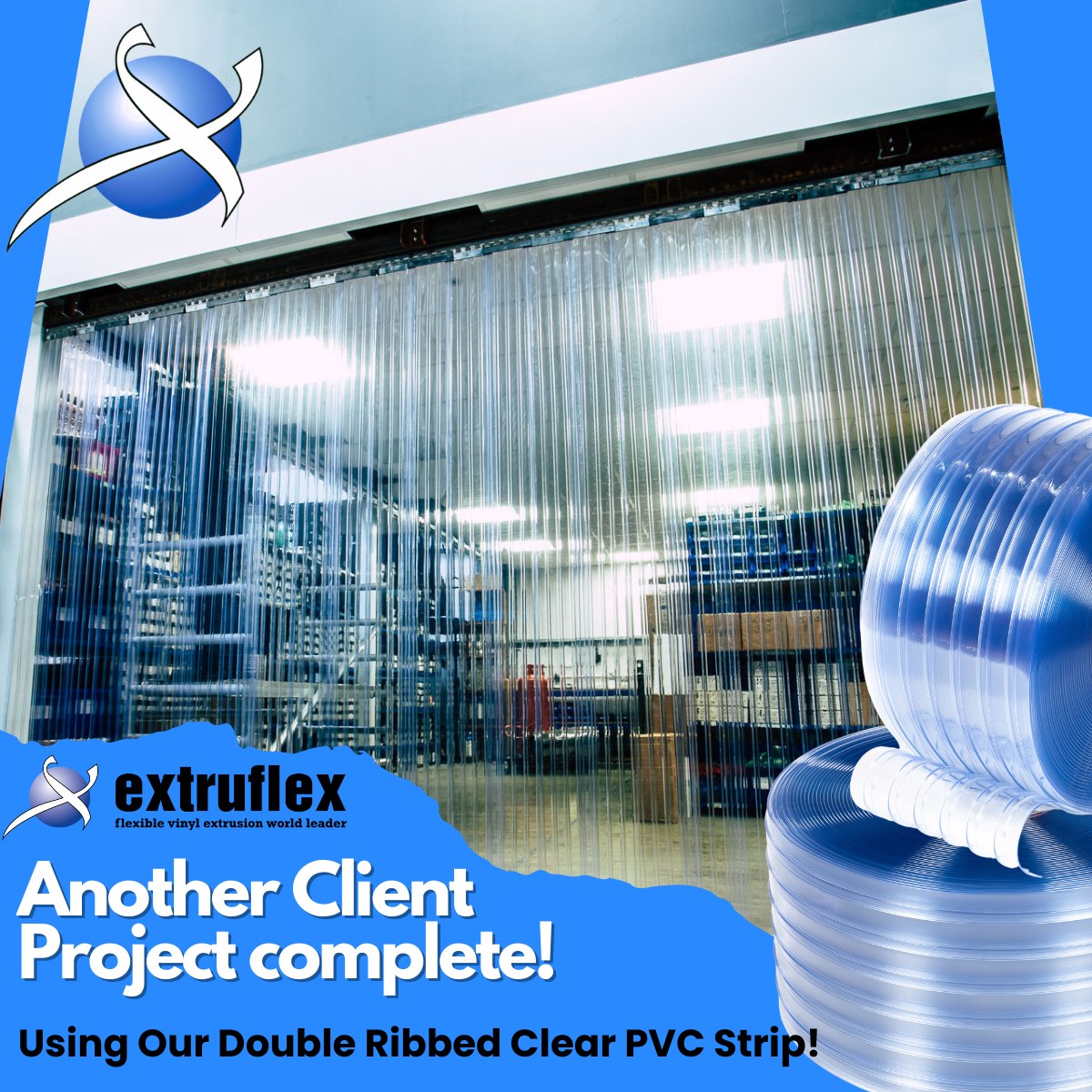 Extruflex Double Ribbed PVC Strips in action! Another satisfied client ...