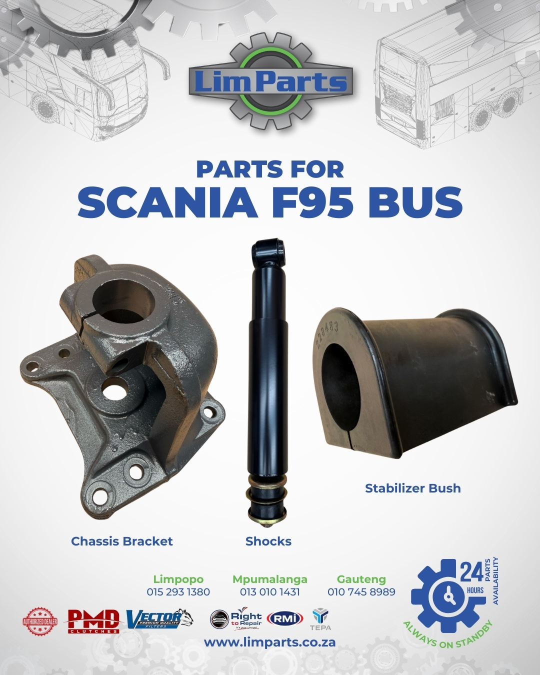 Limparts - 🔩 Scania F95 Bus | Chassis Bracket, Shocks & Stabilizer Bush ...