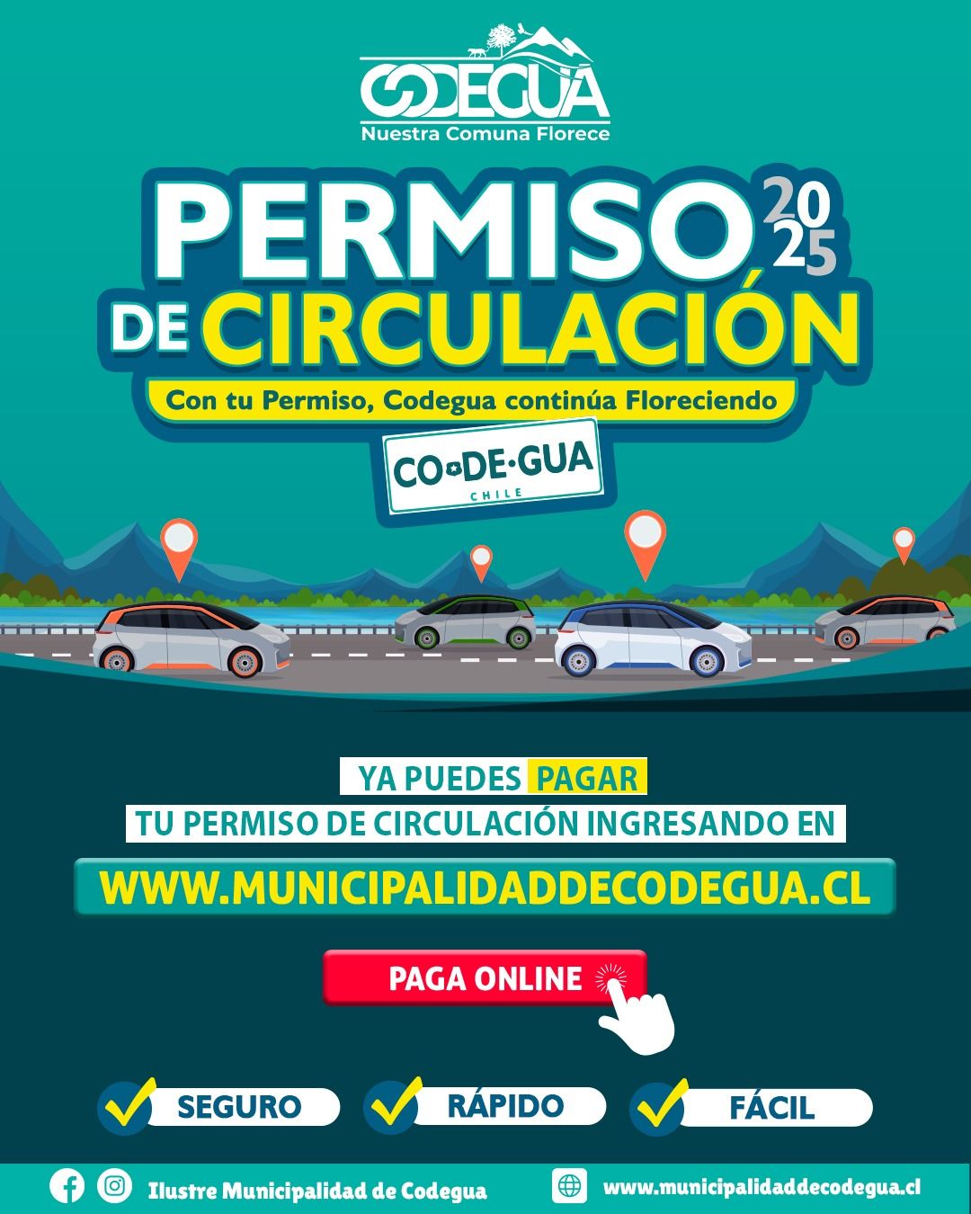 🚗 ¡TE INFORMAMOS QUE... - Ilustre Municipalidad de Codegua | Facebook