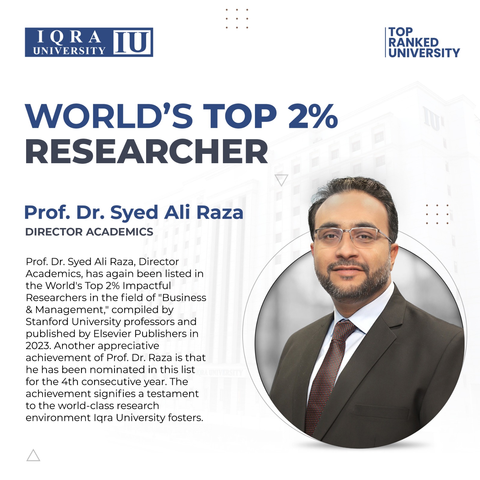 Prof. Dr. Syed Ali Raza
