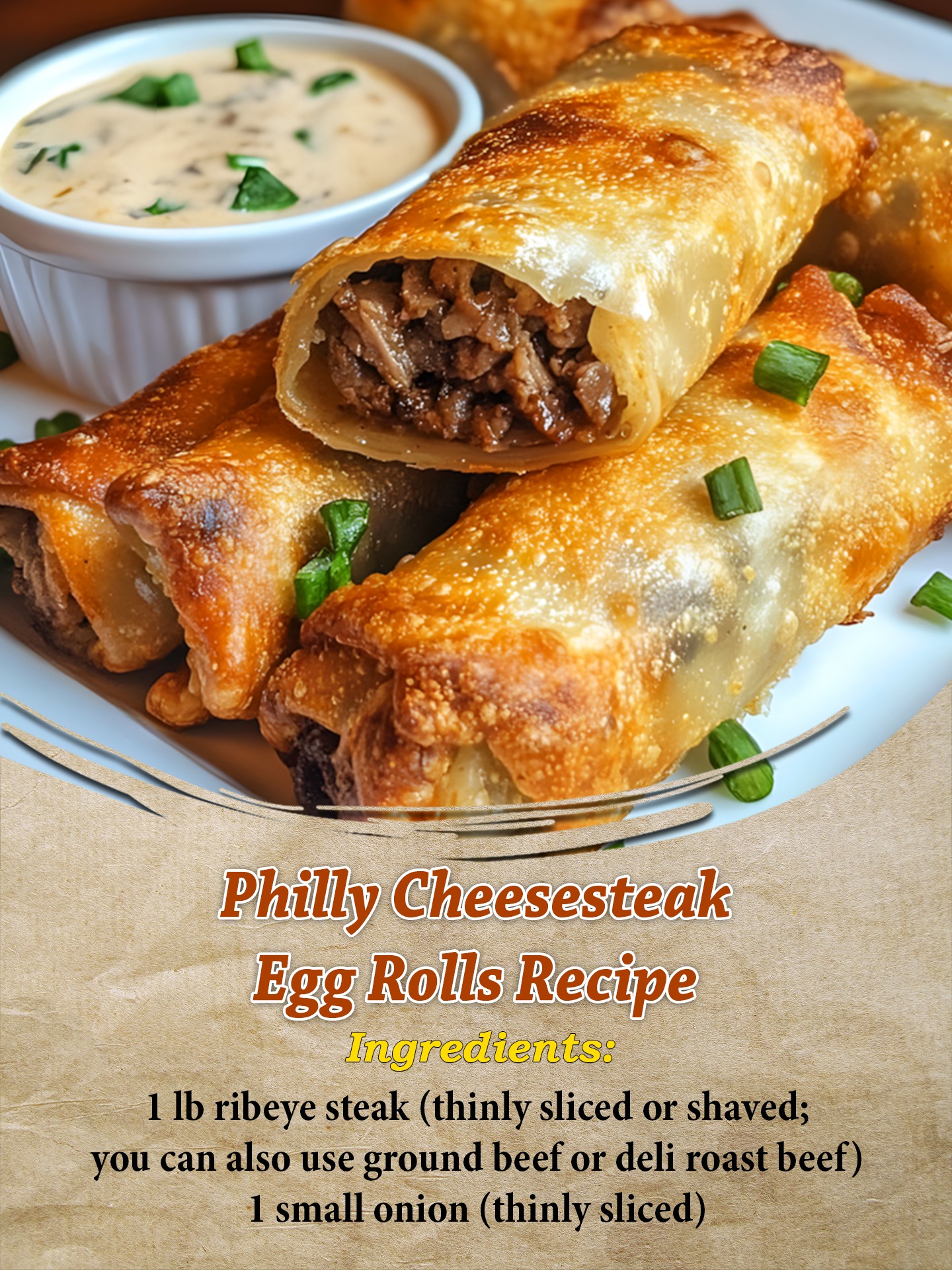Unique Cooking - Philly Cheesesteak Egg Rolls Recipe Ingredients: 1 lb ...