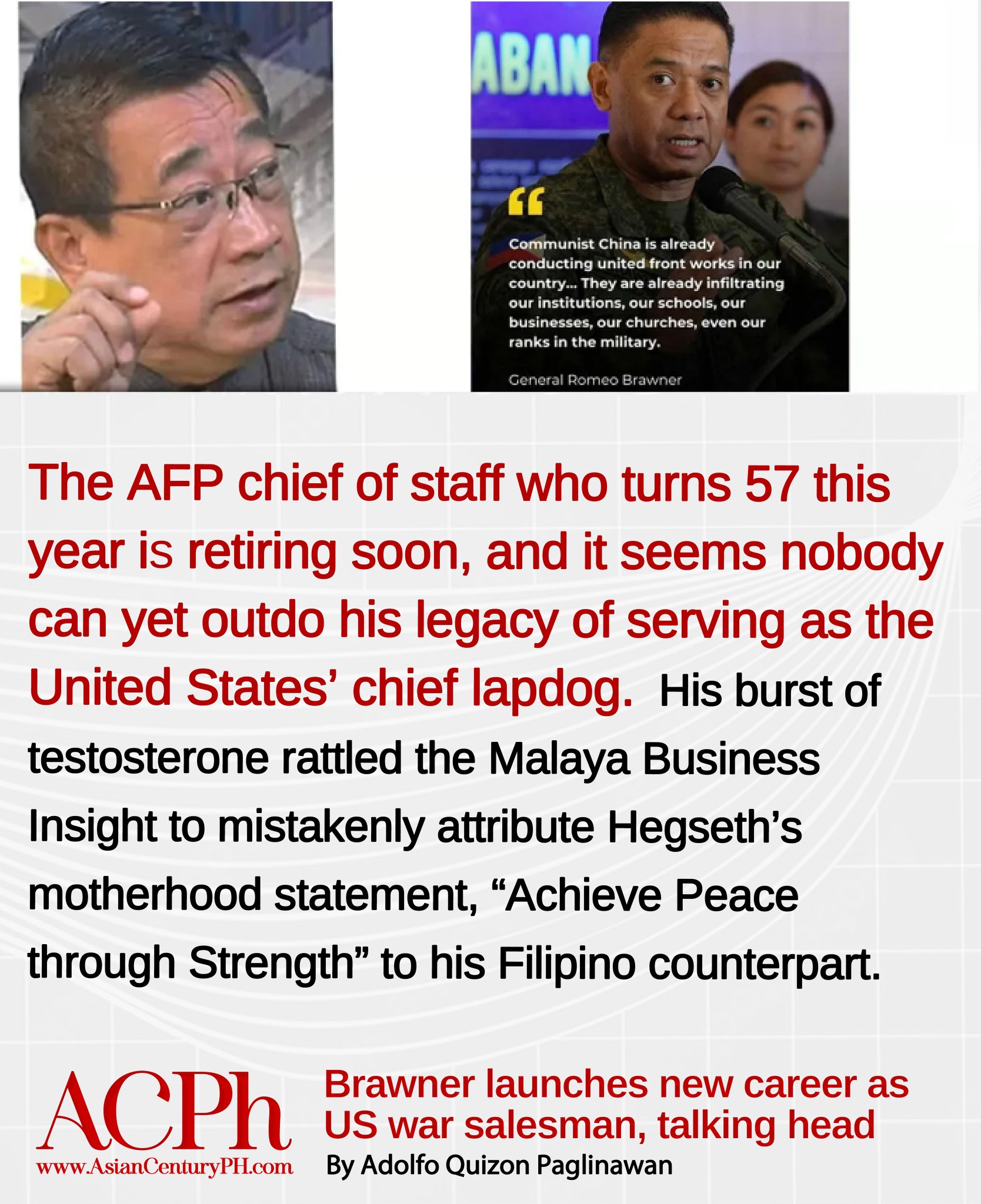 Asian - The AFP chief of staff who turns 57 this year is retiring soon ...