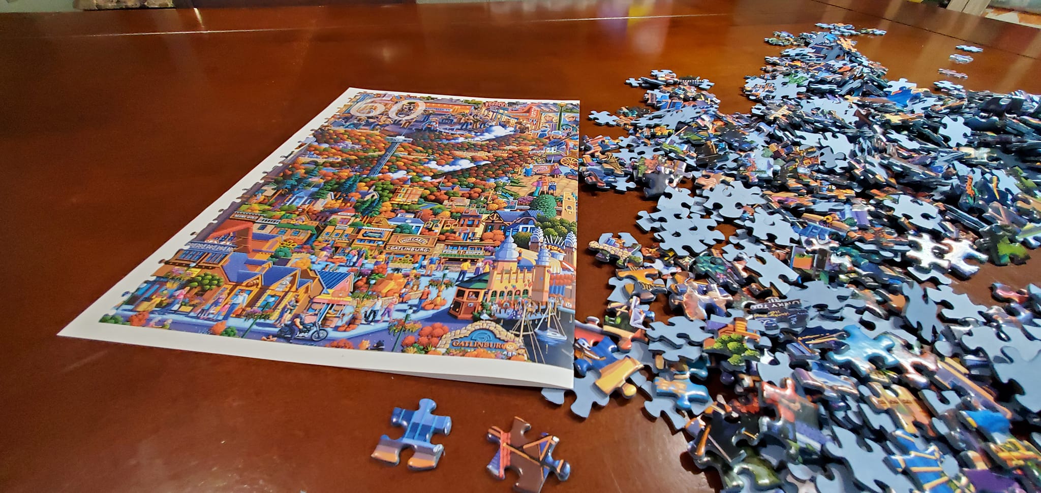 Assembling 12,000 piece Wonders of the World jigsaw puzzle