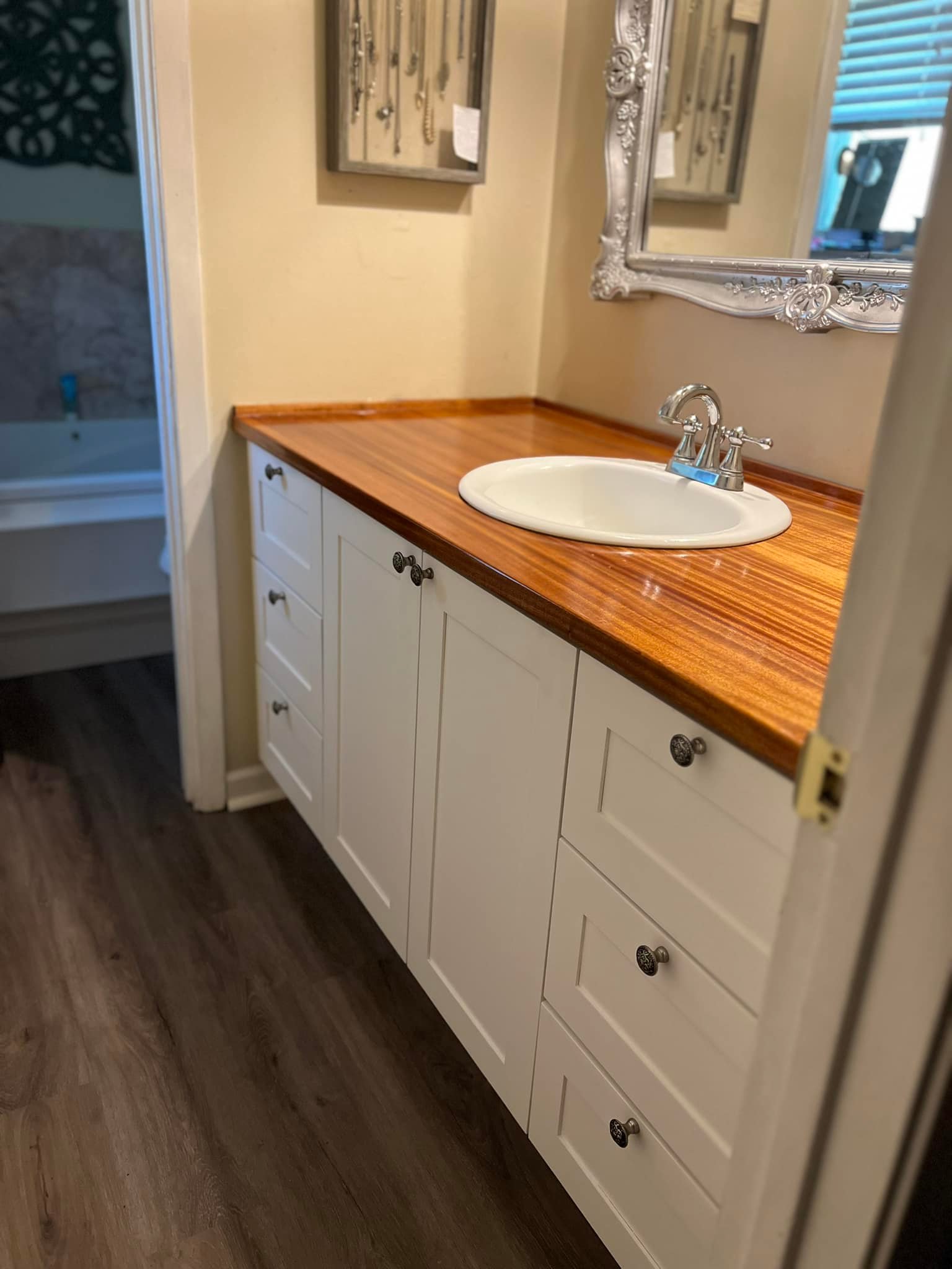 Custom made vanity with African... - MJM Custom Woodwork