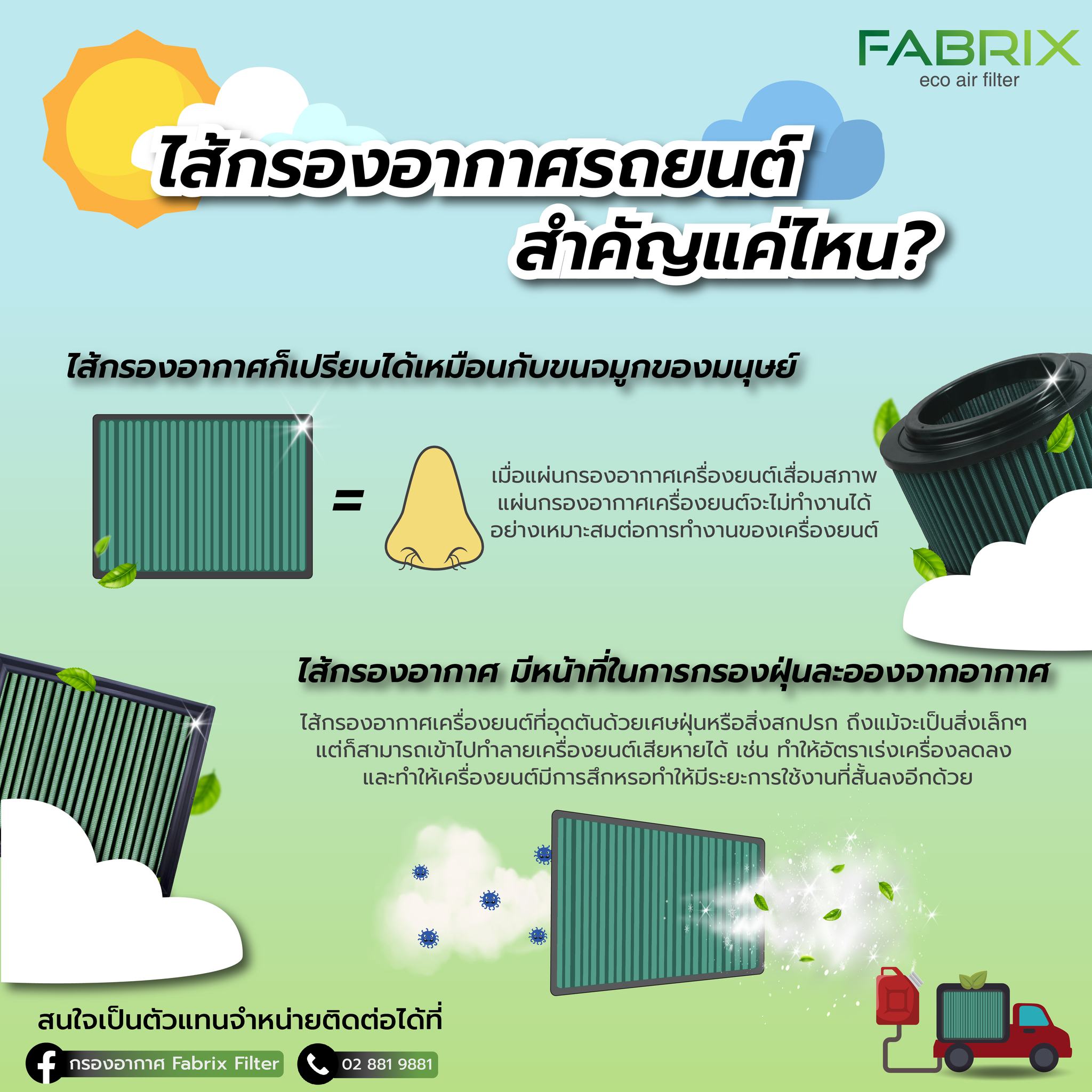 🍃ไส้กรองอากาศเป็นชิ้นส่วนที่สำคัญ... - กรองอากาศ Fabrix Filter