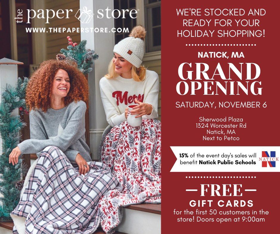 The Paper Store - Save the date for our NEW Natick store...