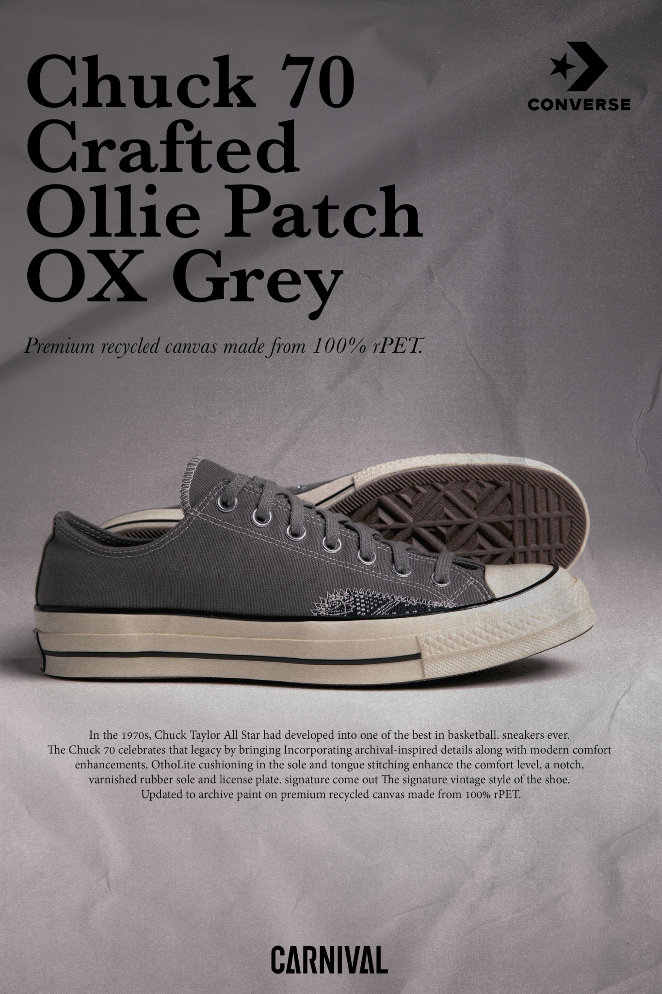 Carnival - Converse CHUCK 70 CRAFTED OLLIE PATCH (3,300... | Facebook