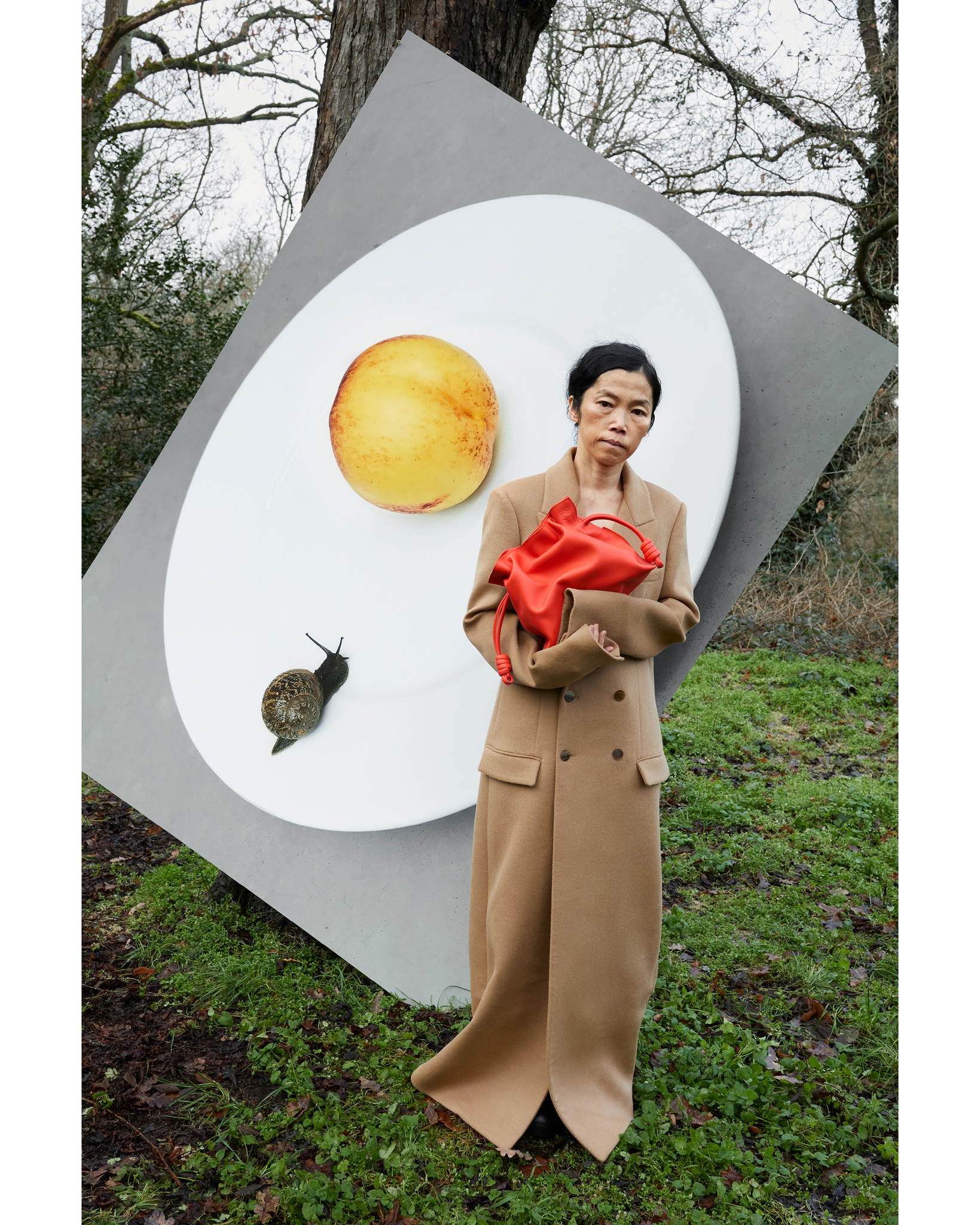 LOEWE Fall Winter 2023 precollection campaign featuring Xiao Wen