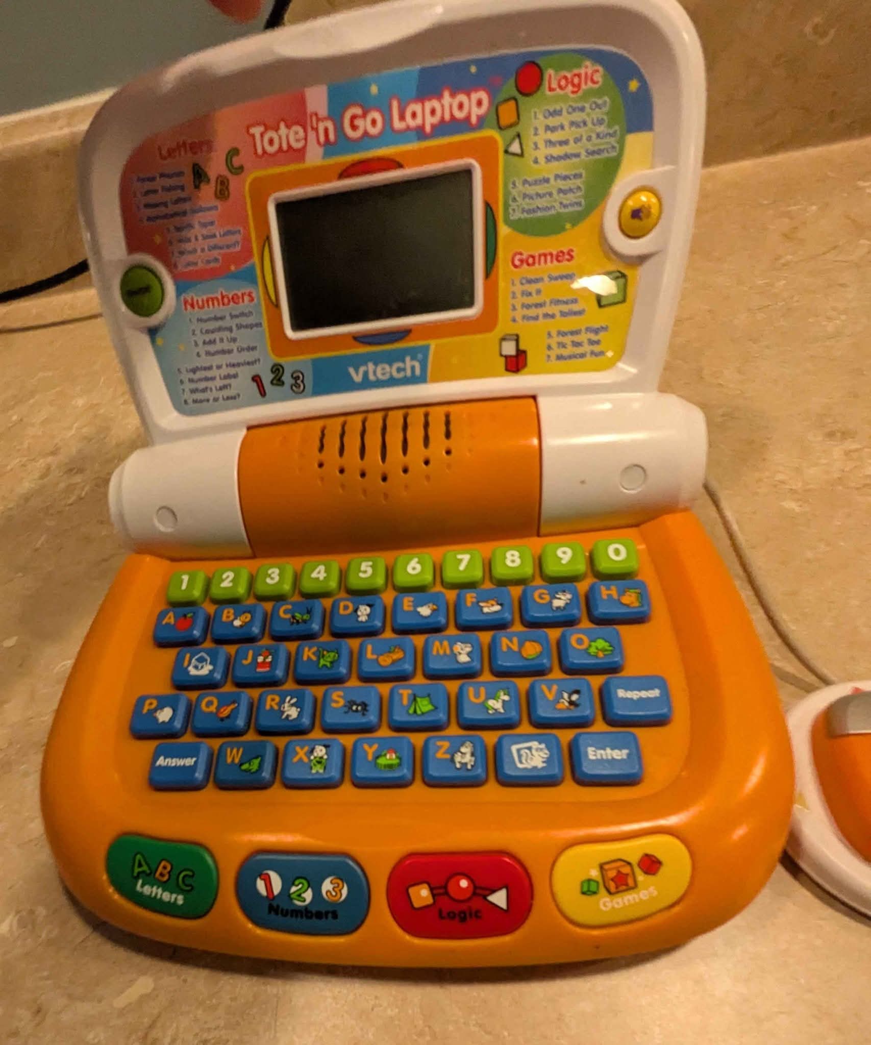 VTech Tote 'n Go Laptop Learning Toy - ABCs, Numbers, Logic & Games ...