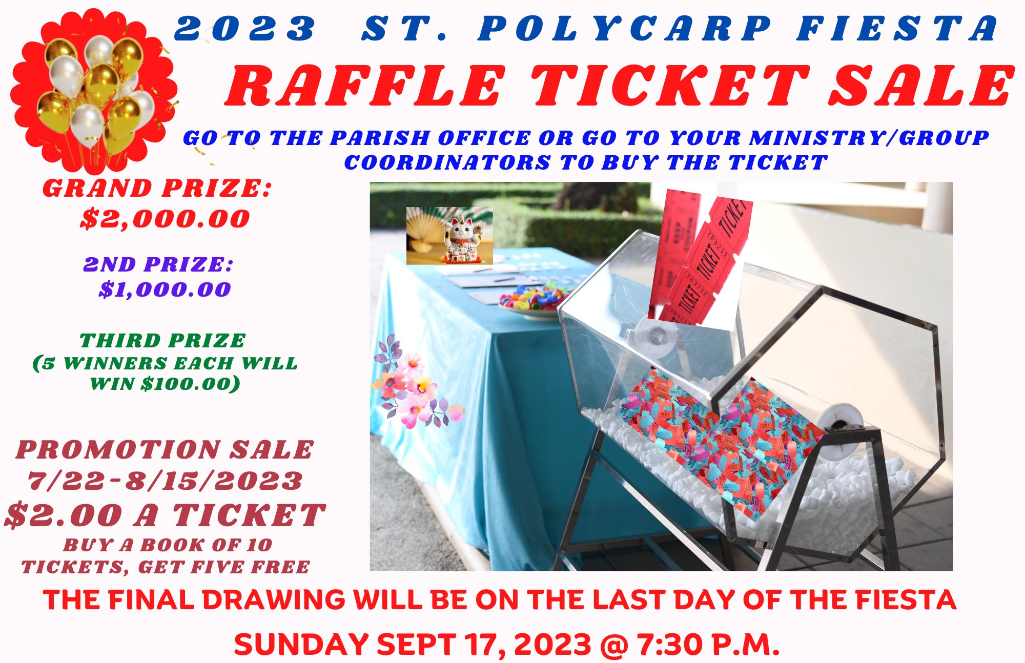 The Raffle Tickets are... - Saint Polycarp Catholic Church