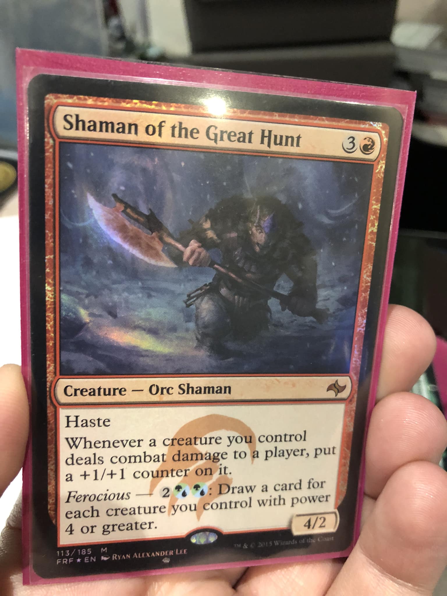 mtg ferocious cards Grimlock, Dinobot Leader // Grimlock, King [HasCon 2017] Foi (To scry 2 Can I pay ferocious cost