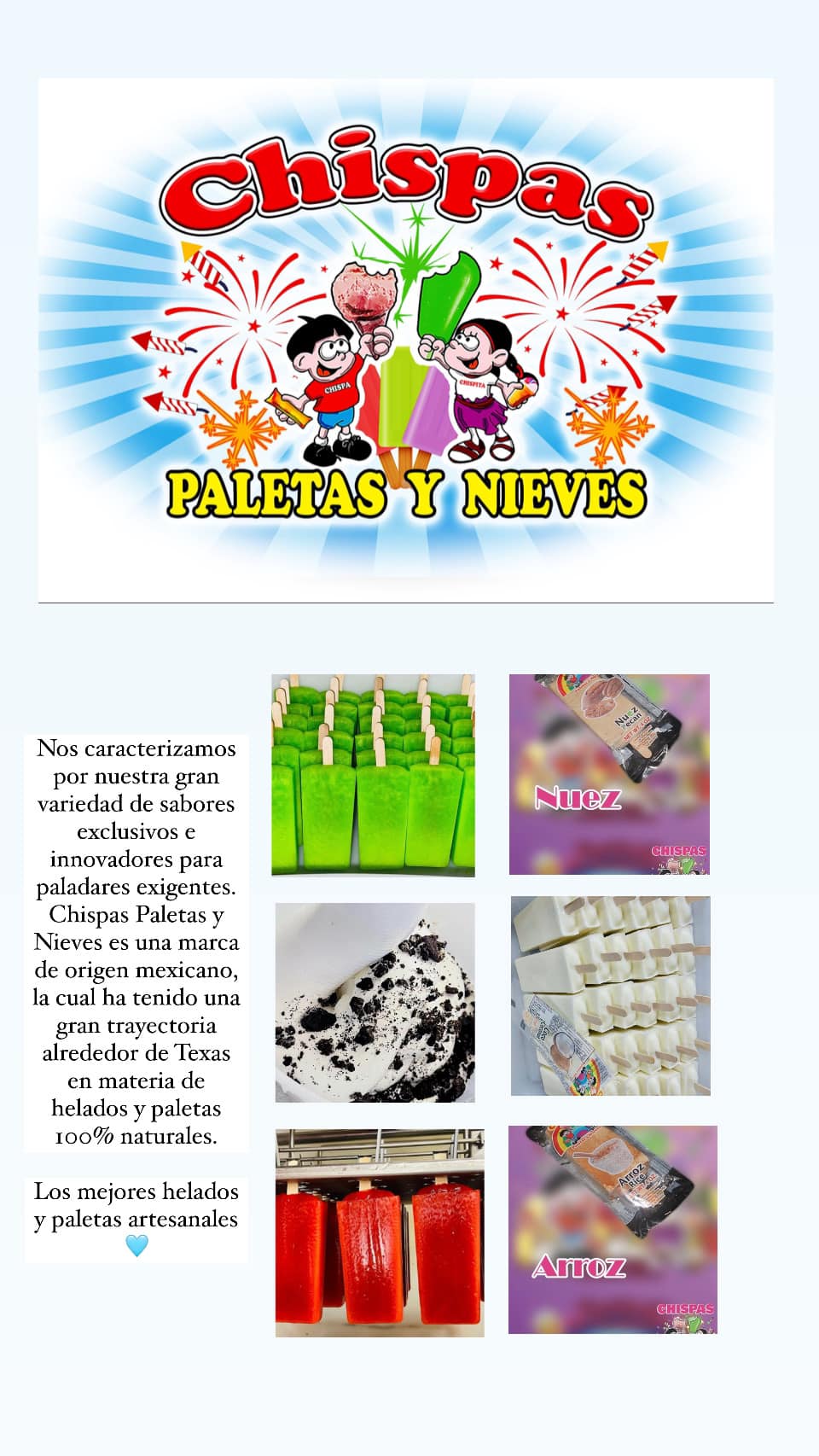 Chispas Paletas y Nieves | Spring TX