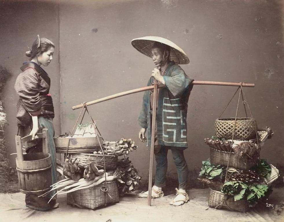 Fruit store. Photo by E.G. Stillman. Japan, around 1890